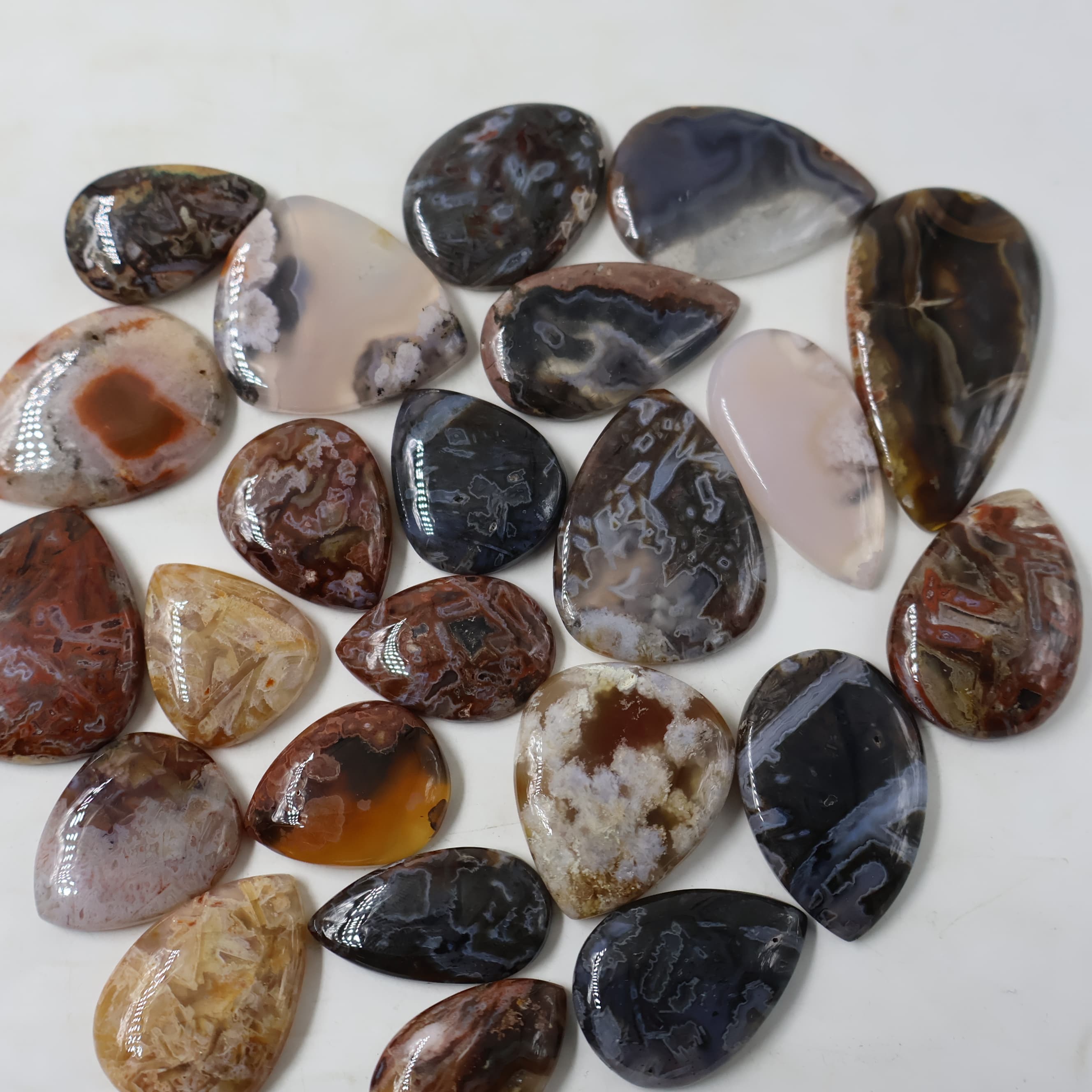 Natural Turkey Agate Pear Shape -Size Gemstone (Cabochon ) Turkey Agate