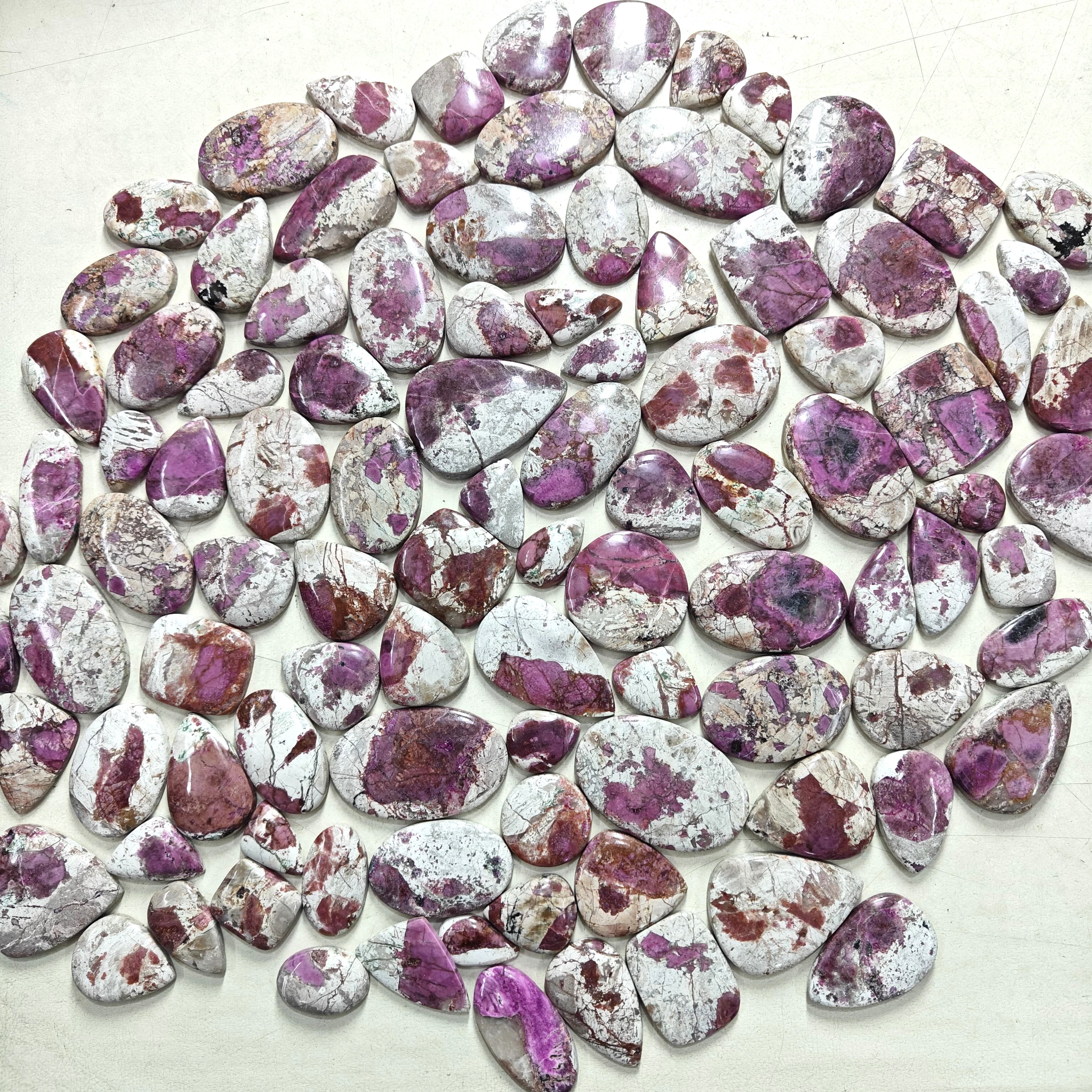 Natural Cobalt Calcite Mix-Size Gemstone (Cabochon ) Cobalt Calcite 