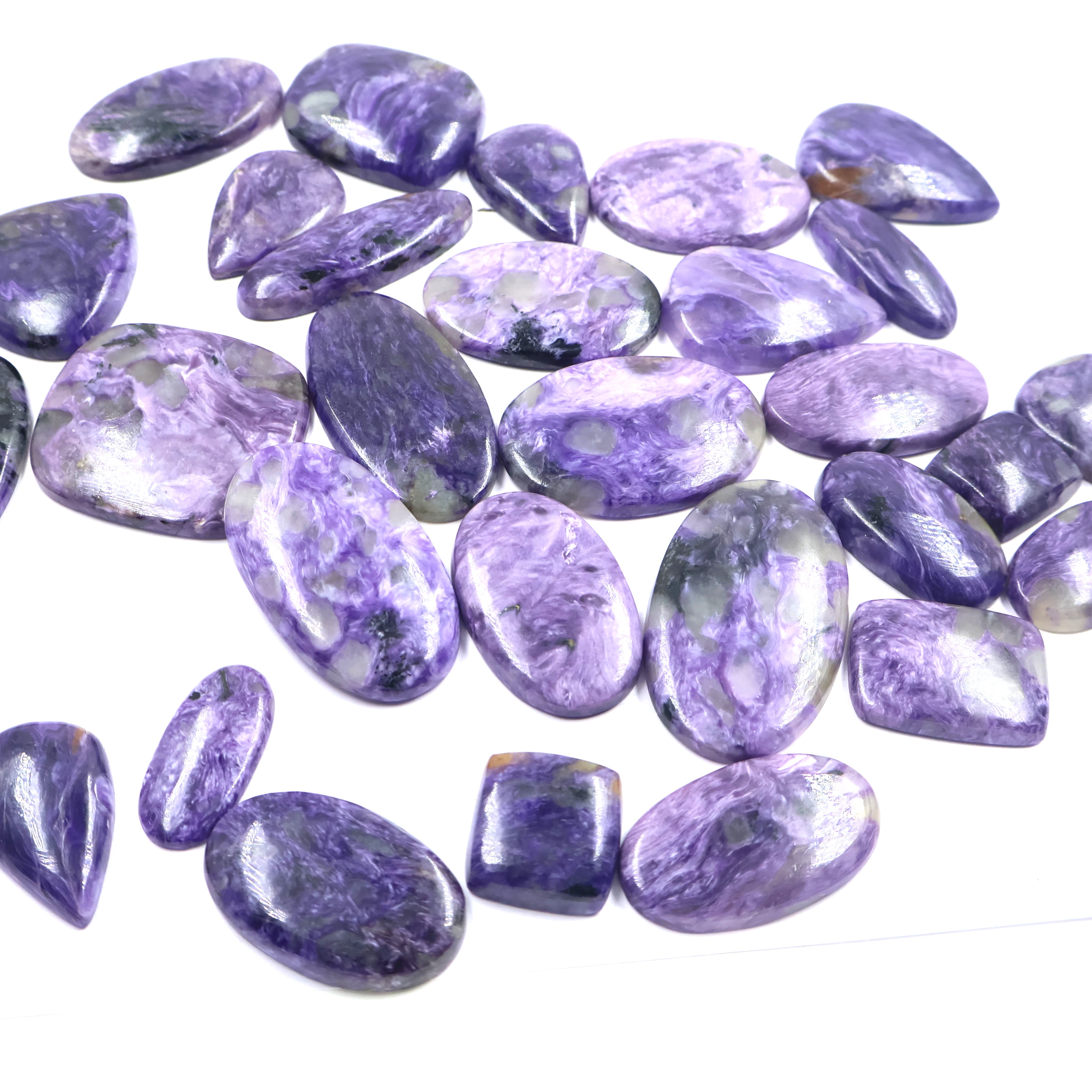 Natural Purple Charoite Mix-Size Gemstone (Cabochon ) Charoite 