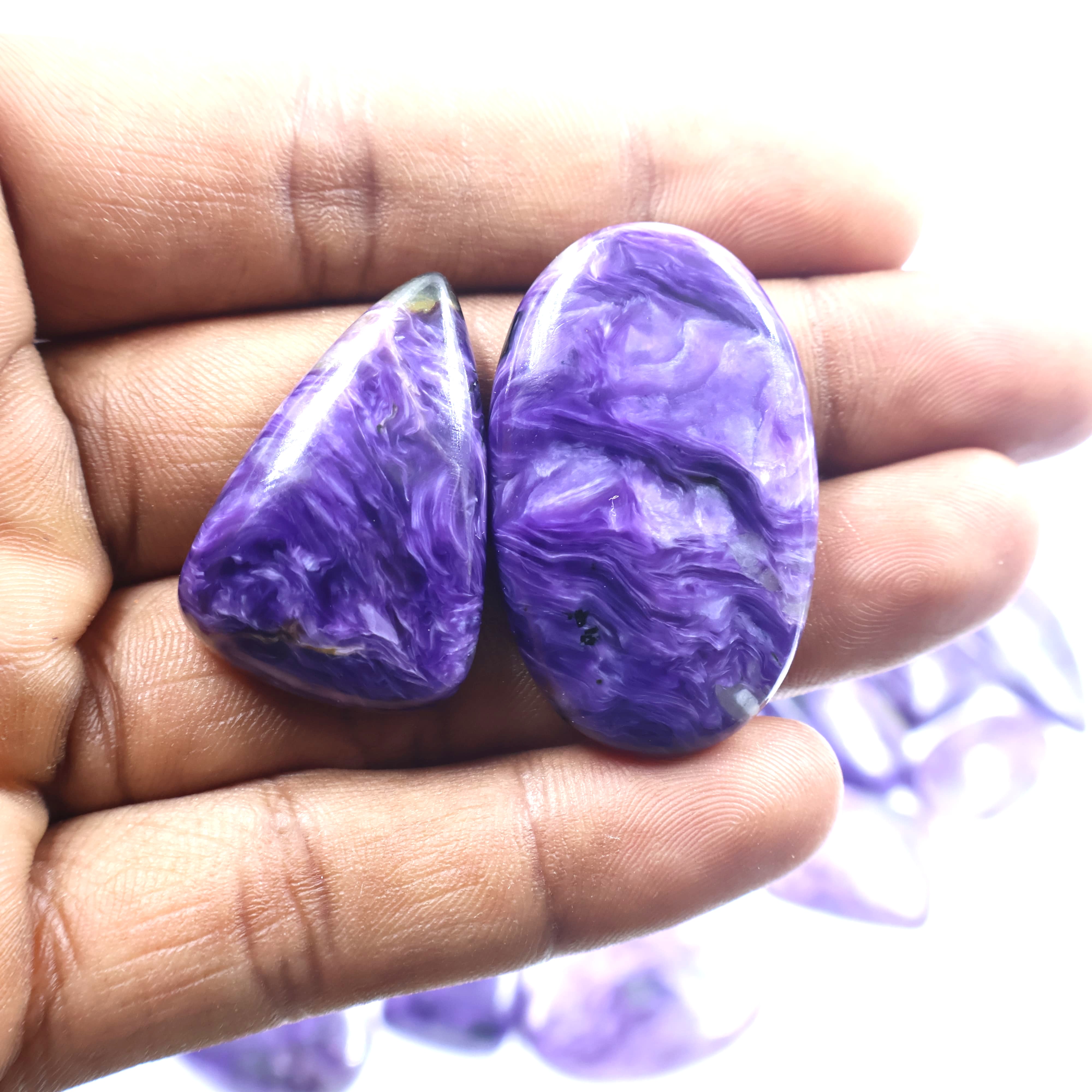 Natural Purple Charoite Mix-Size Gemstone (Cabochon ) Charoite 