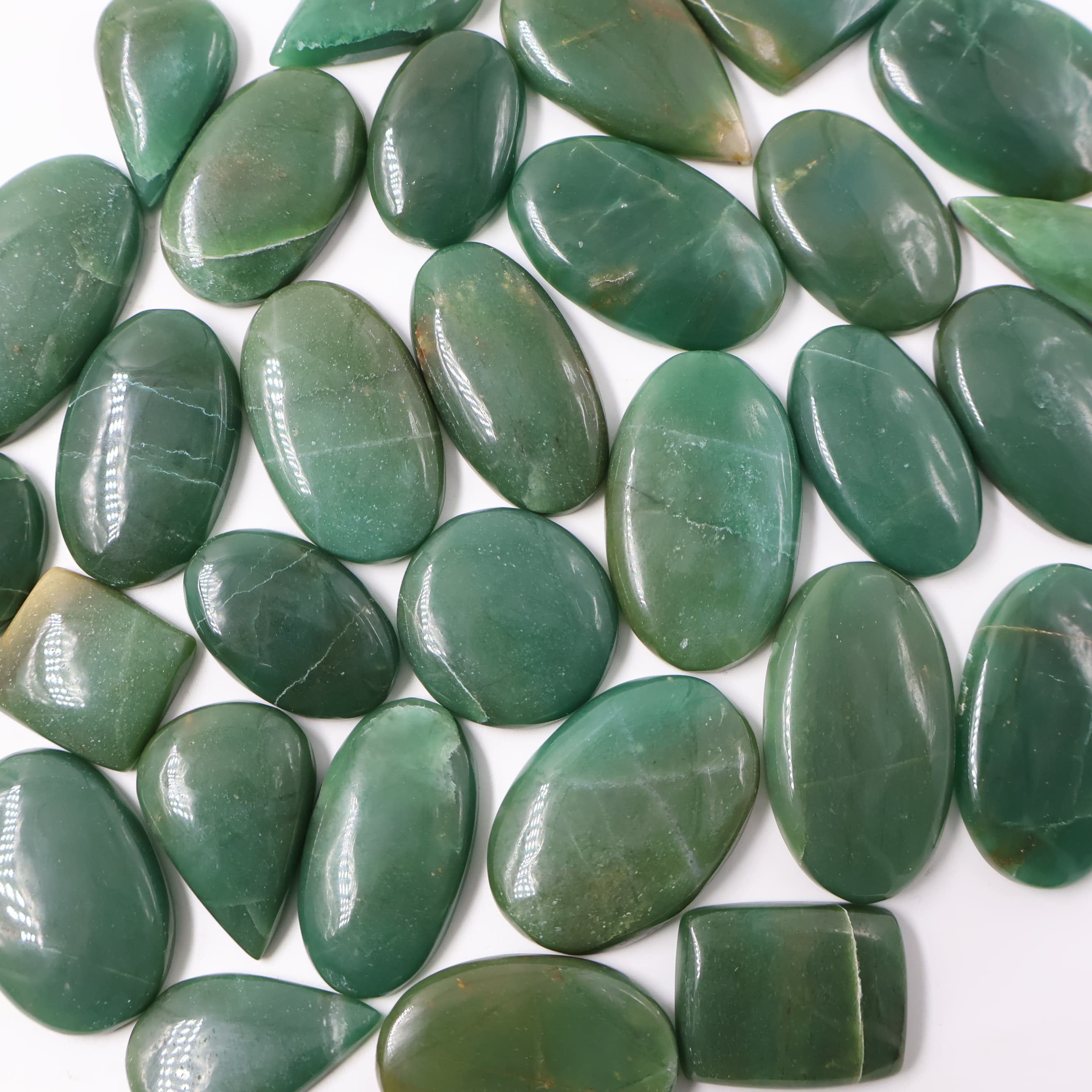 Natural Green Jade Mix -Size Gemstone (Cabochon )  Green Jade 