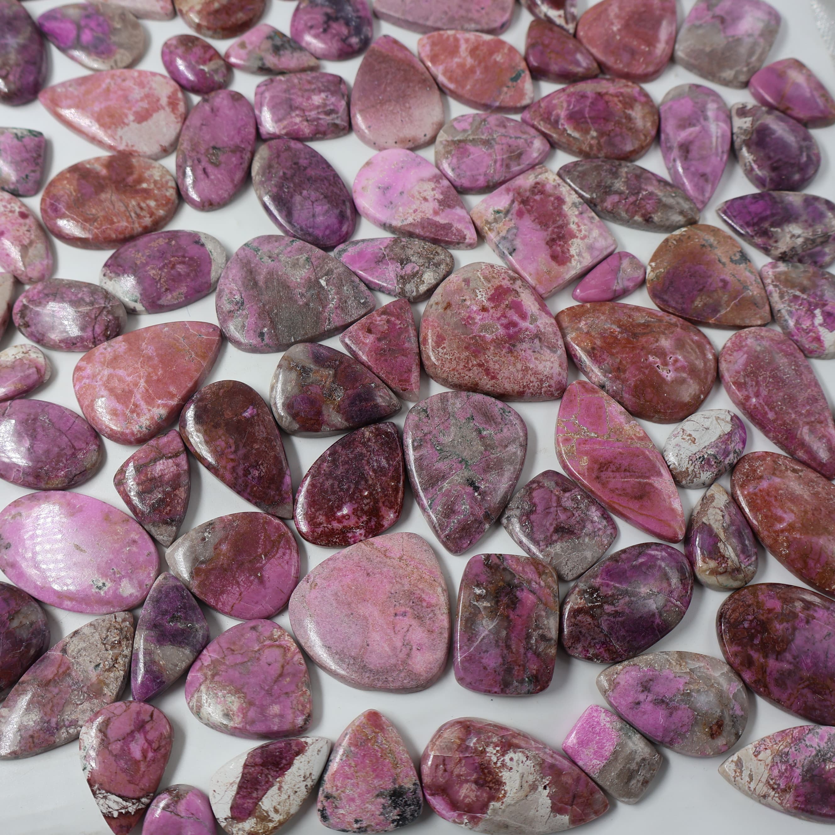 Natural Cobalt Calcite  Mix-Size Gemstone (Cabochon )  Cobalt Calcite