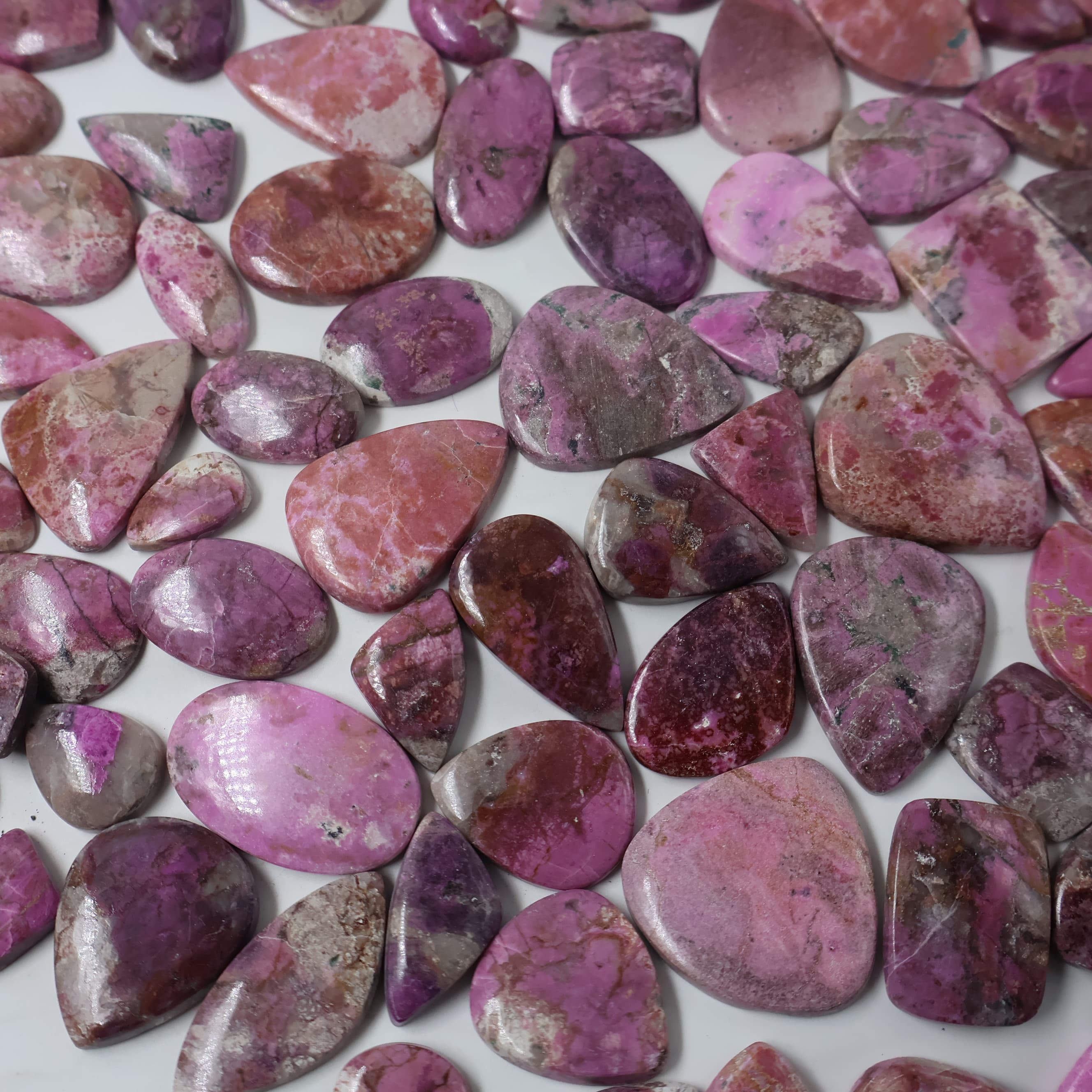 Natural Cobalt Calcite  Mix-Size Gemstone (Cabochon )  Cobalt Calcite