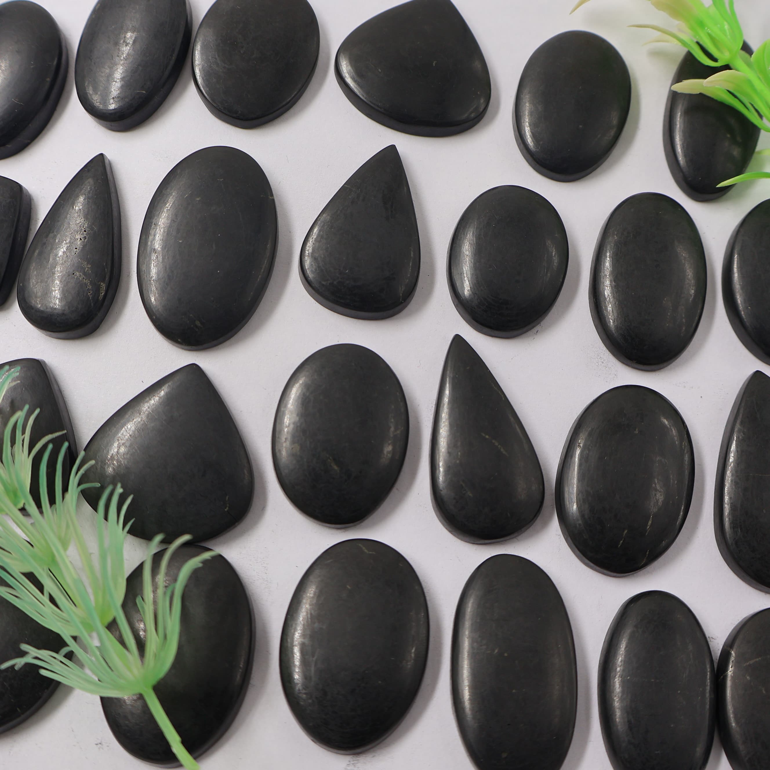 Natural Black Shungite Mix Shape -Size Gemstone (Cabochon ) Black Shungite 
