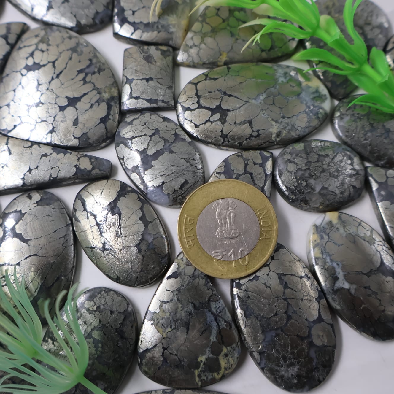 Natural Marcasite Mix Shape -Size Gemstone (Cabochon ) Marcasite 