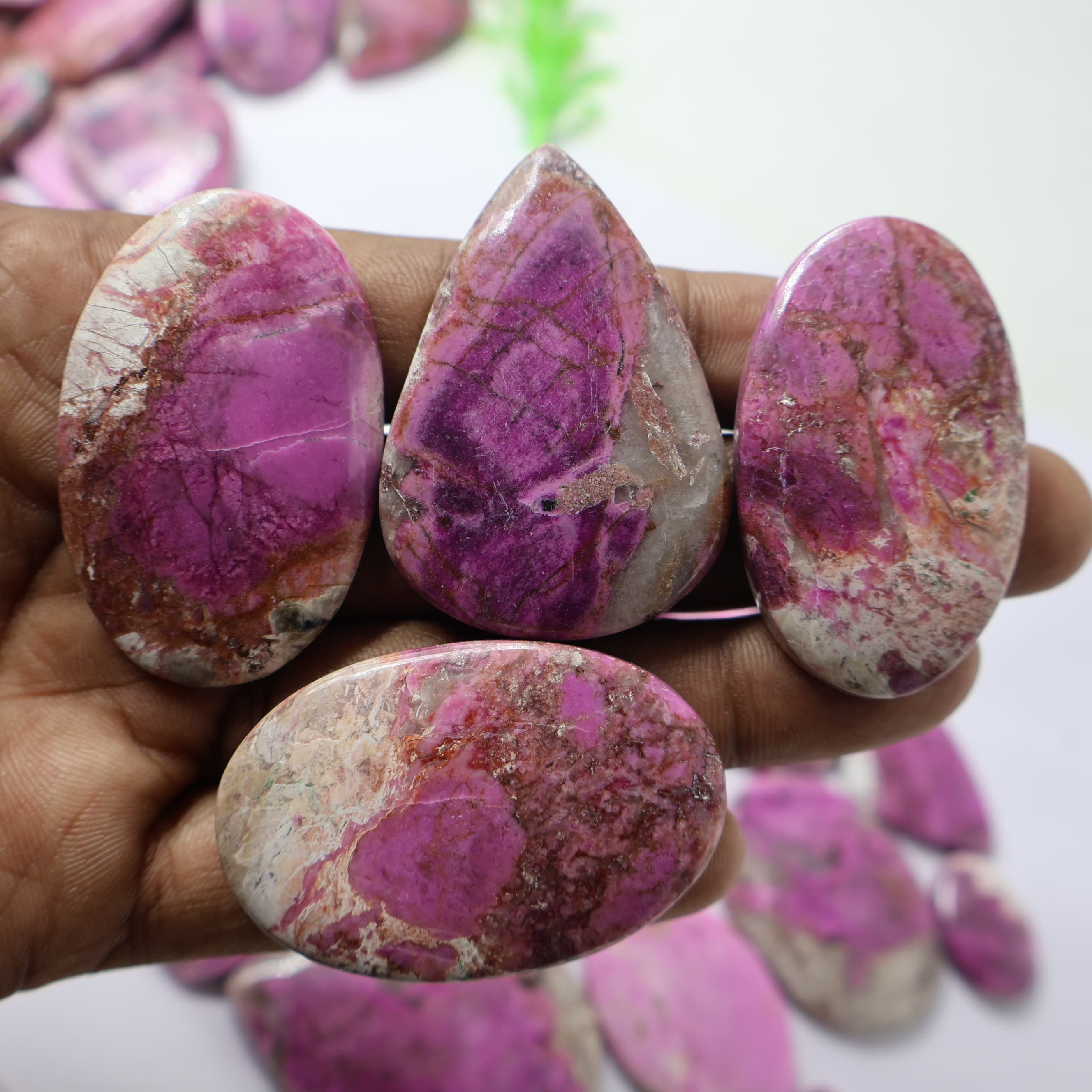 Natural Cobalt Calcite  Mix Shape -Size Gemstone (Cabochon )  Cobalt Calcite  