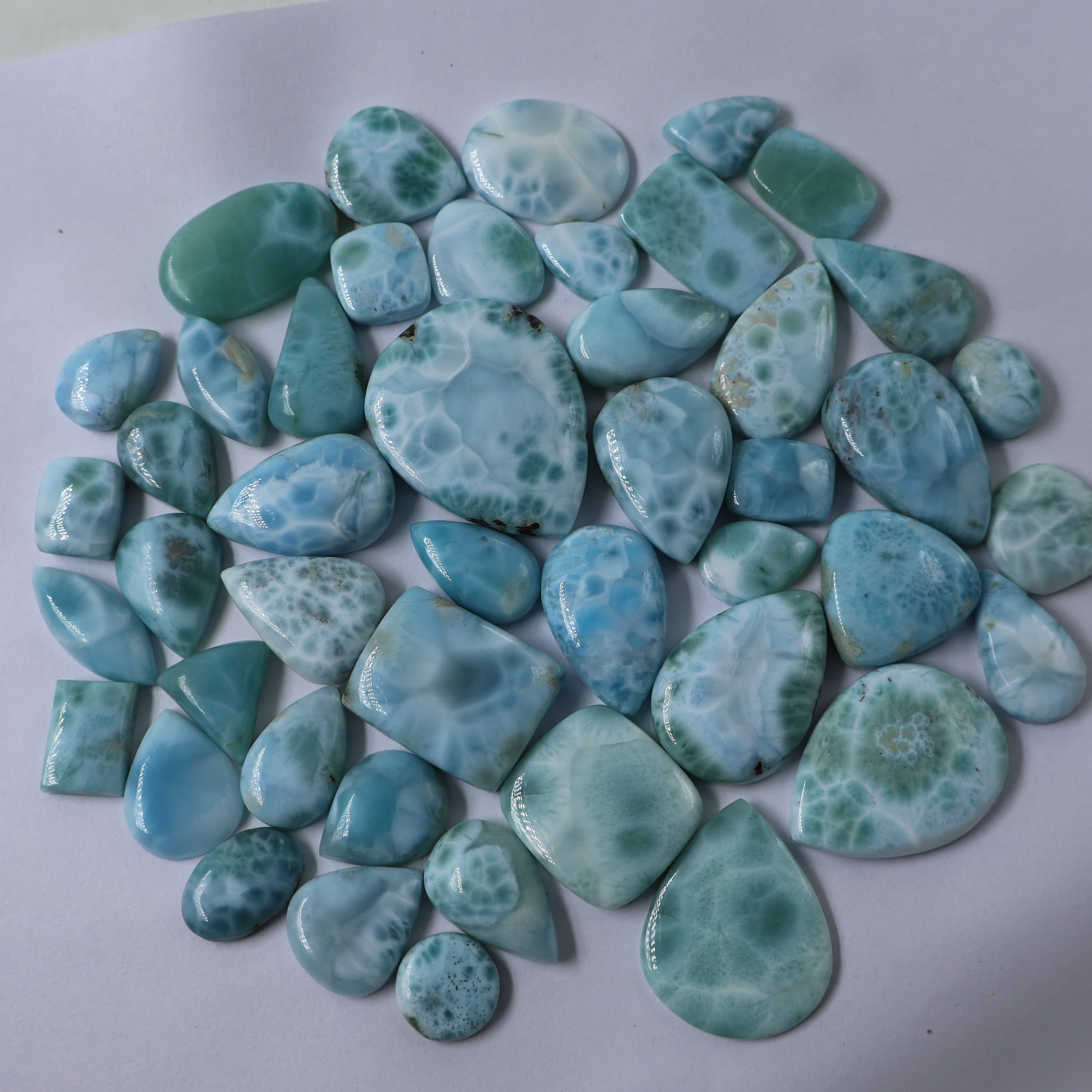 Natural Real Laimar  Mix Shape - Size  Gemstone (Cabochon ) Laimar  