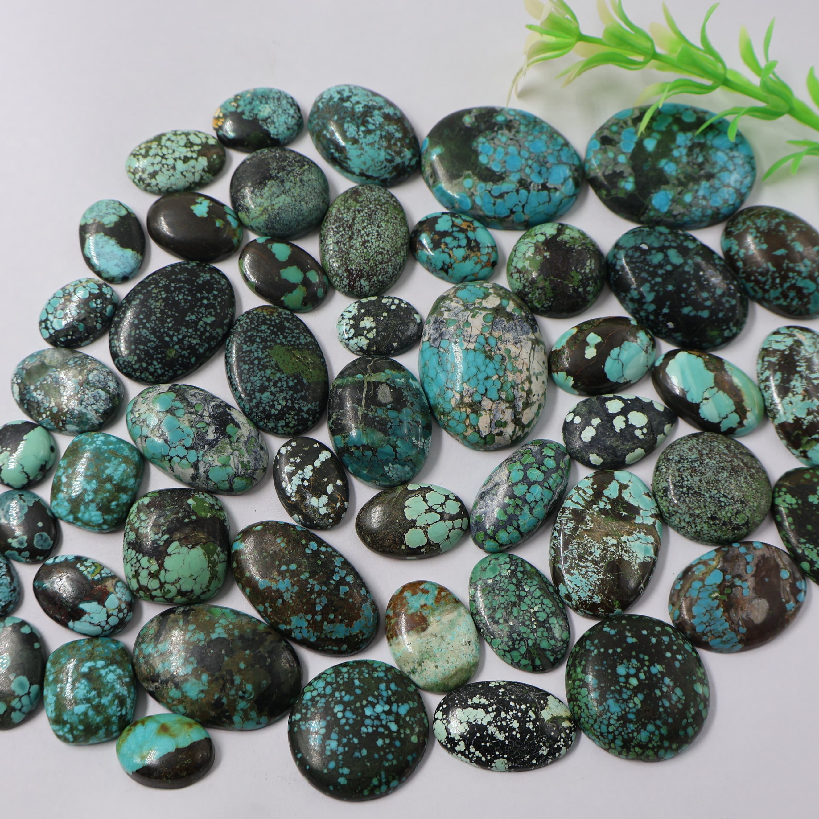 Natural Real Tibet Turquoise Mix Shape - Size Gemstone (Cabochon ) Tibet Turquoise