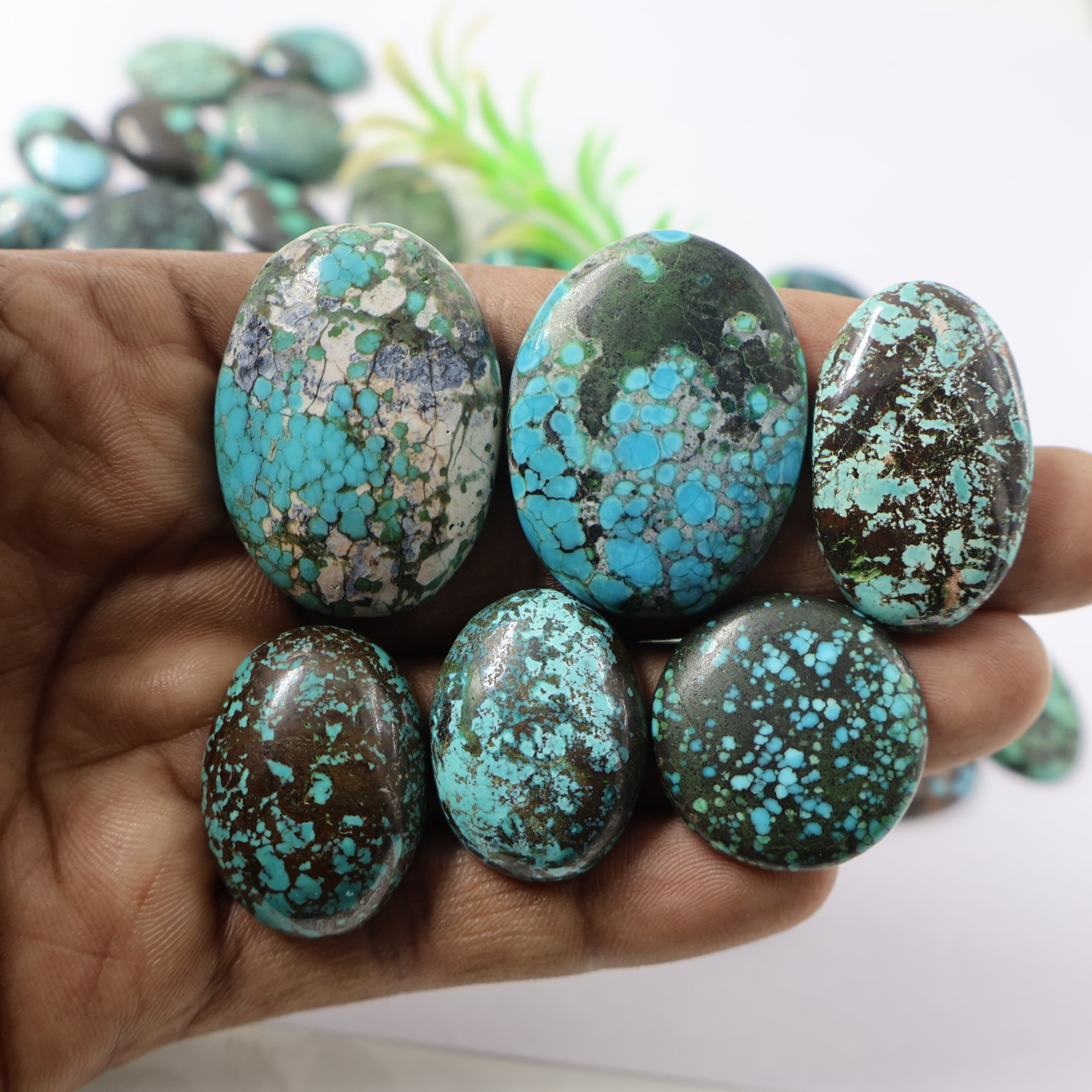 Natural Real Tibet Turquoise Mix Shape - Size  Gemstone (Cabochon ) Tibet Turquoise