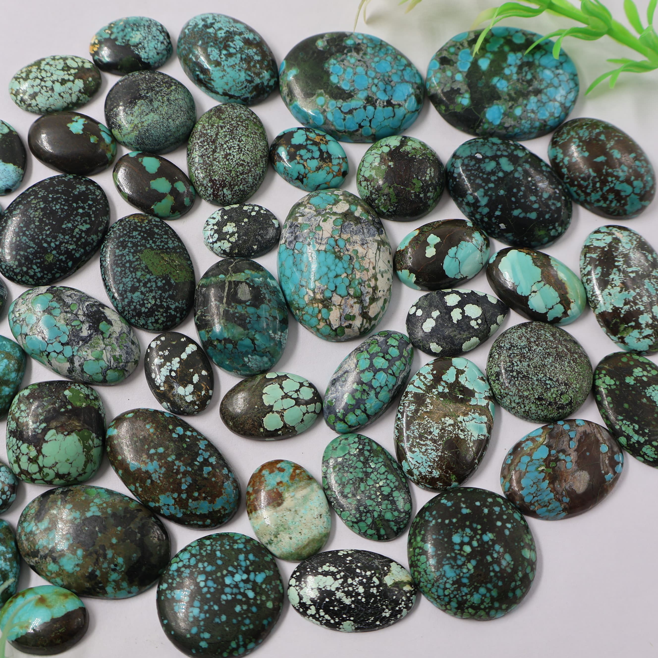 Natural Real Tibet Turquoise Mix Shape - Size  Gemstone (Cabochon ) Tibet Turquoise