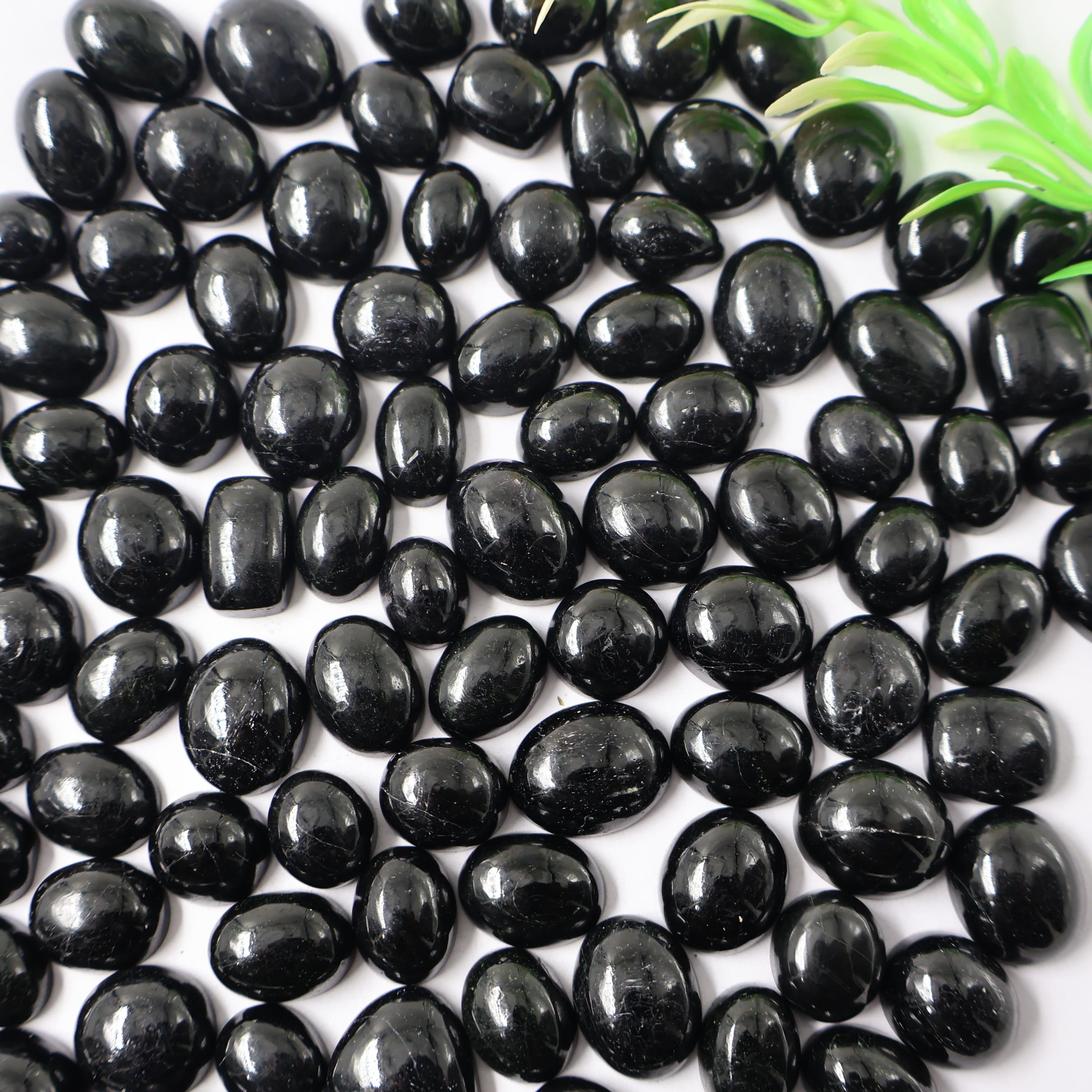 Natural Black Tourmaline Mix Shape -Size Gemstone (Cabochon )  Black Tourmaline
