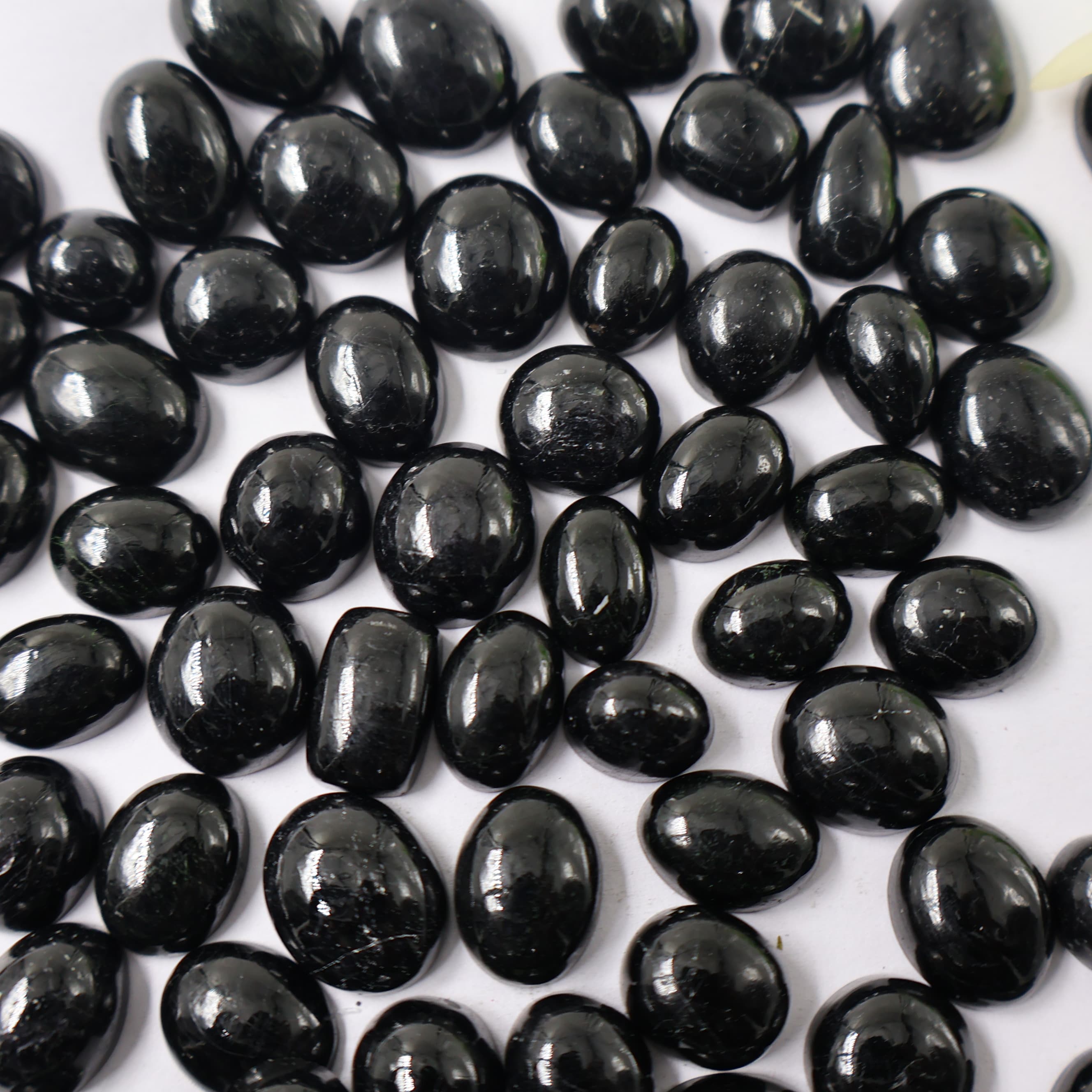 Natural Black Tourmaline Mix Shape -Size Gemstone (Cabochon )  Black Tourmaline