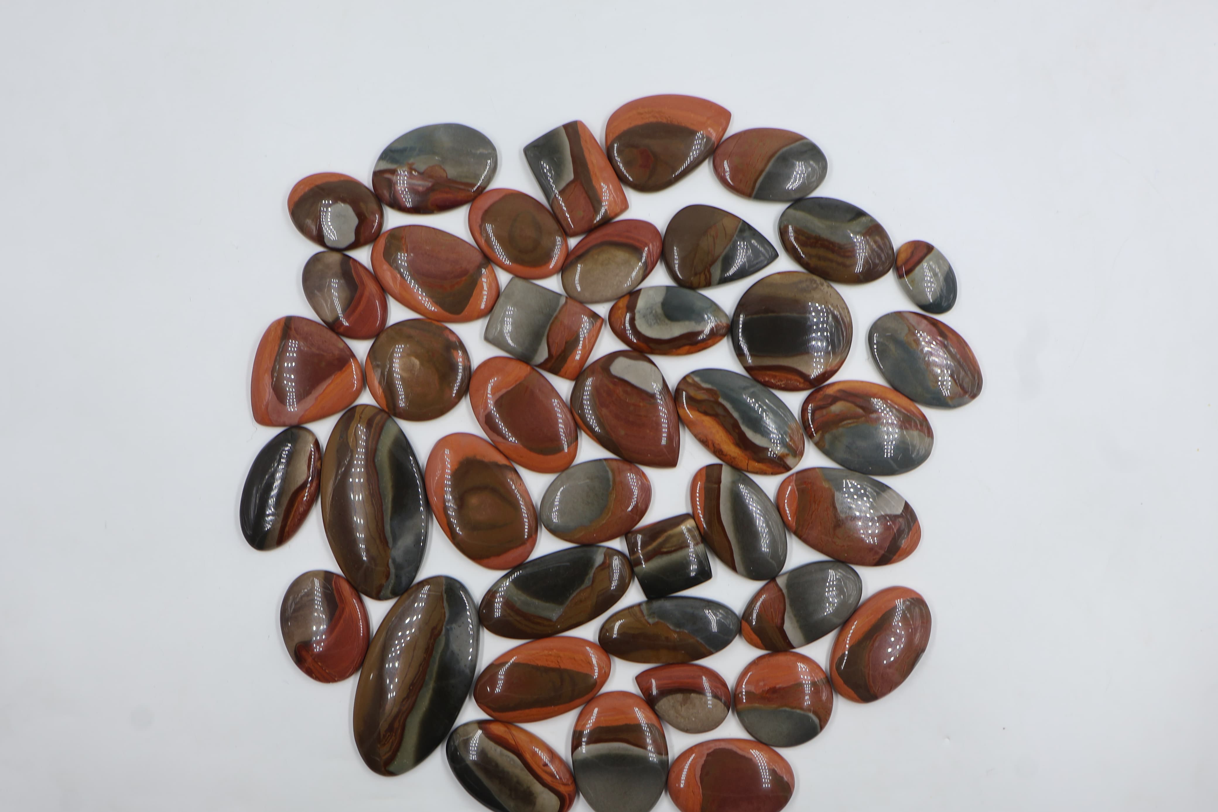 Natural Polygram Jasper Mix Shape -Size Gemstone (Cabochon )  Polychrome Jasper 