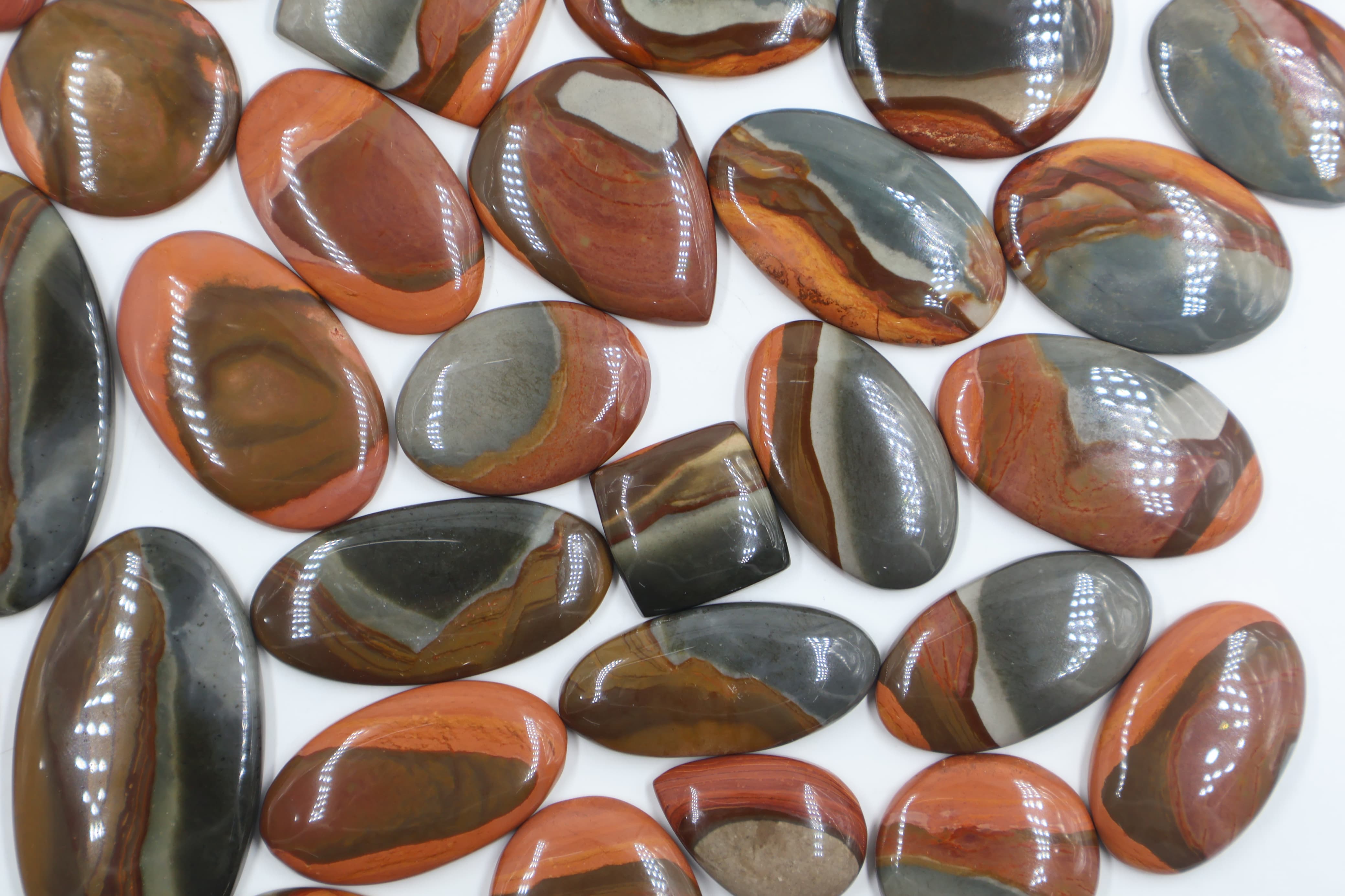Natural Polygram Jasper Mix Shape -Size Gemstone (Cabochon )  Polychrome Jasper 