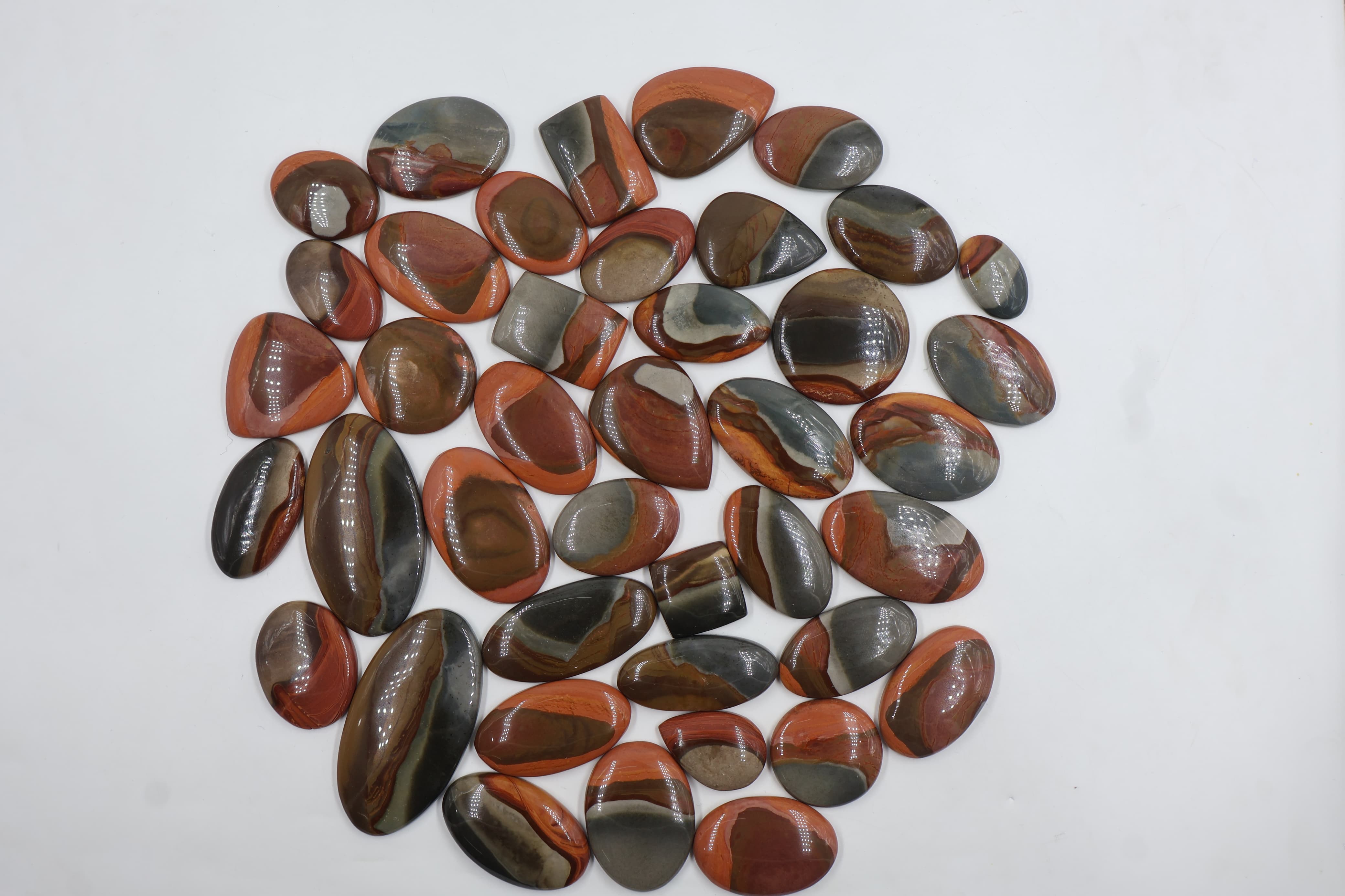 Natural Polygram Jasper Mix Shape -Size Gemstone (Cabochon )  Polychrome Jasper 