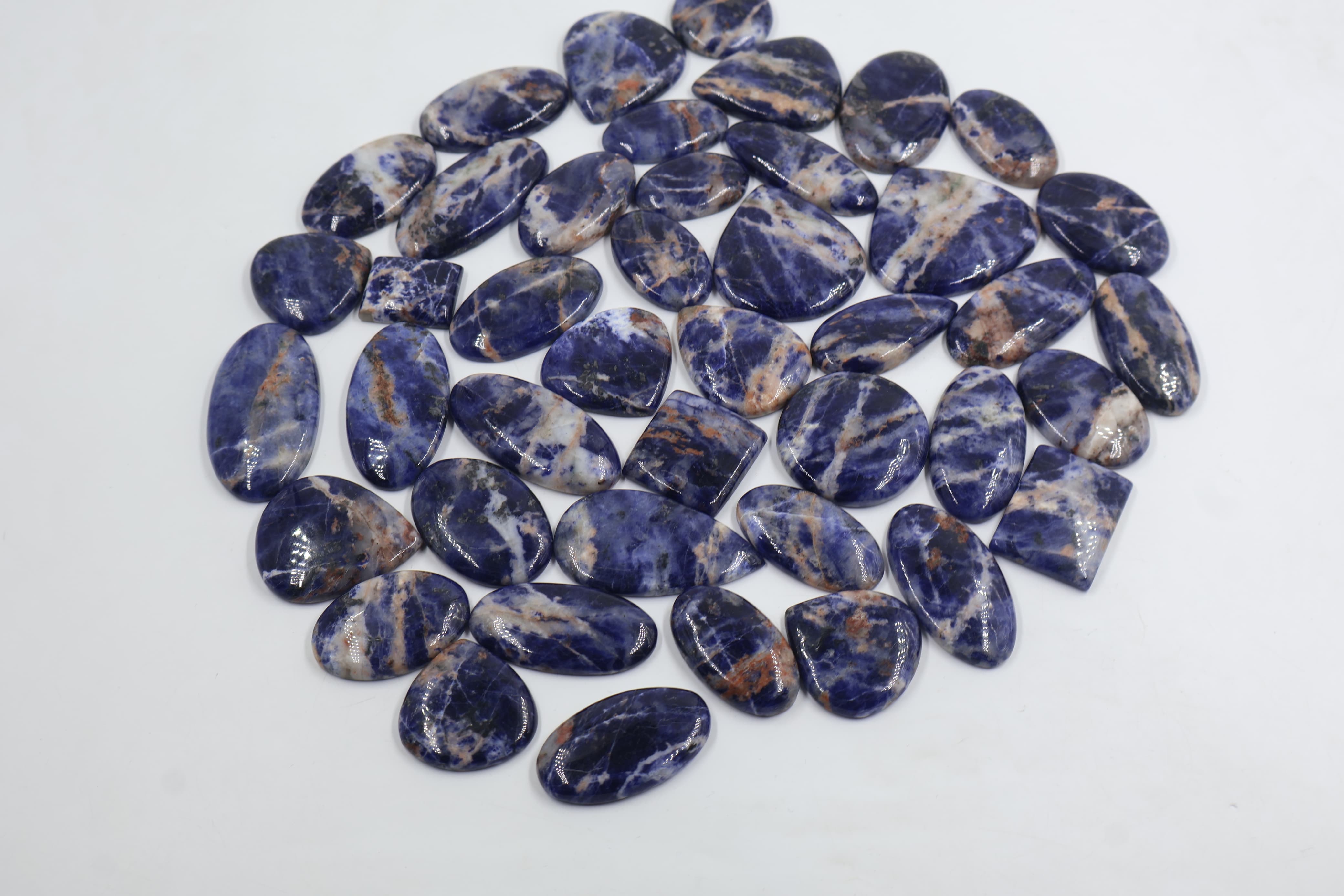 Natural Sodolite Mix Shape -Size Gemstone (Cabochon ) Sodolite