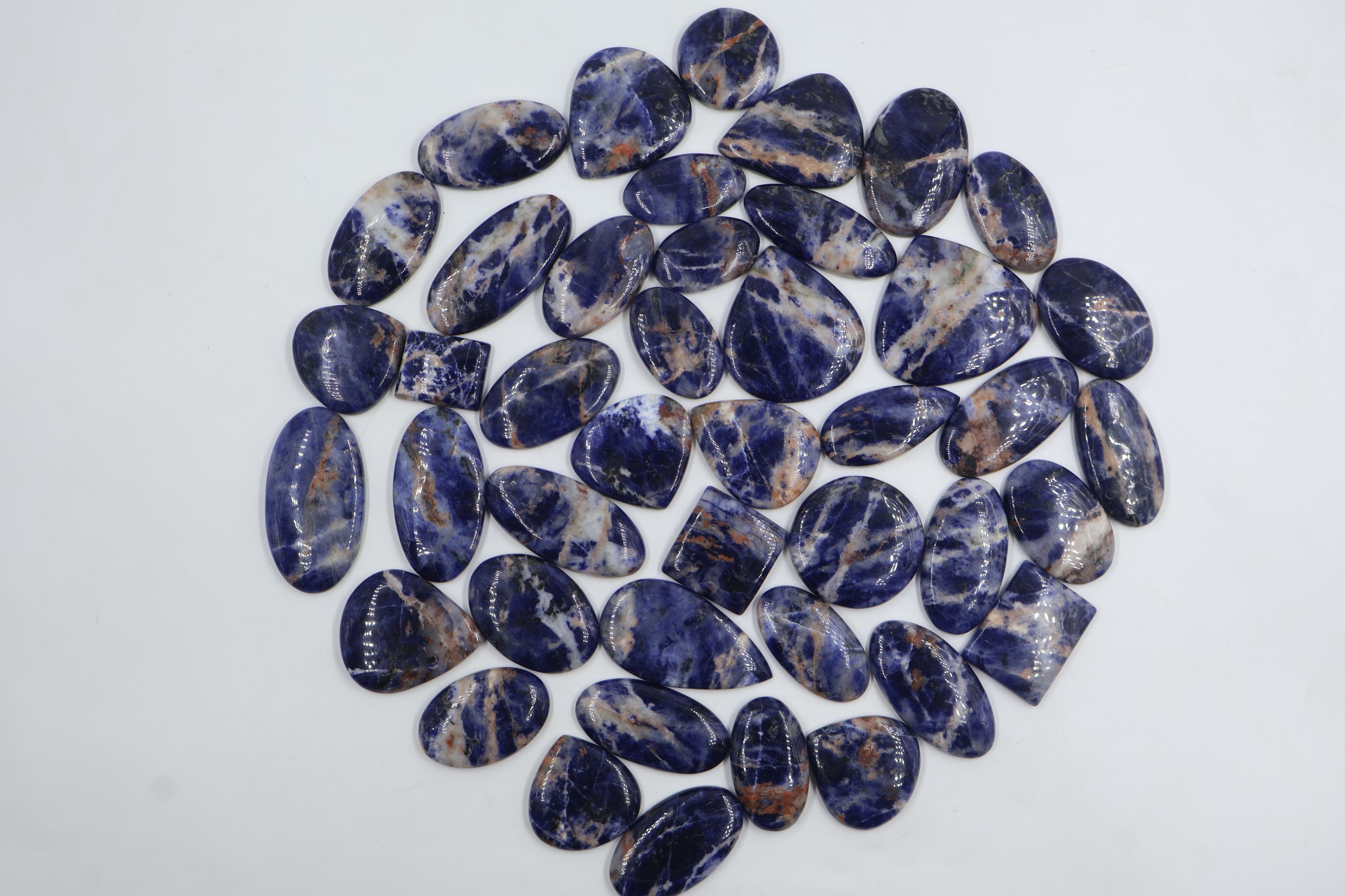 Natural Sodolite Mix Shape -Size Gemstone (Cabochon )  Sodolite 