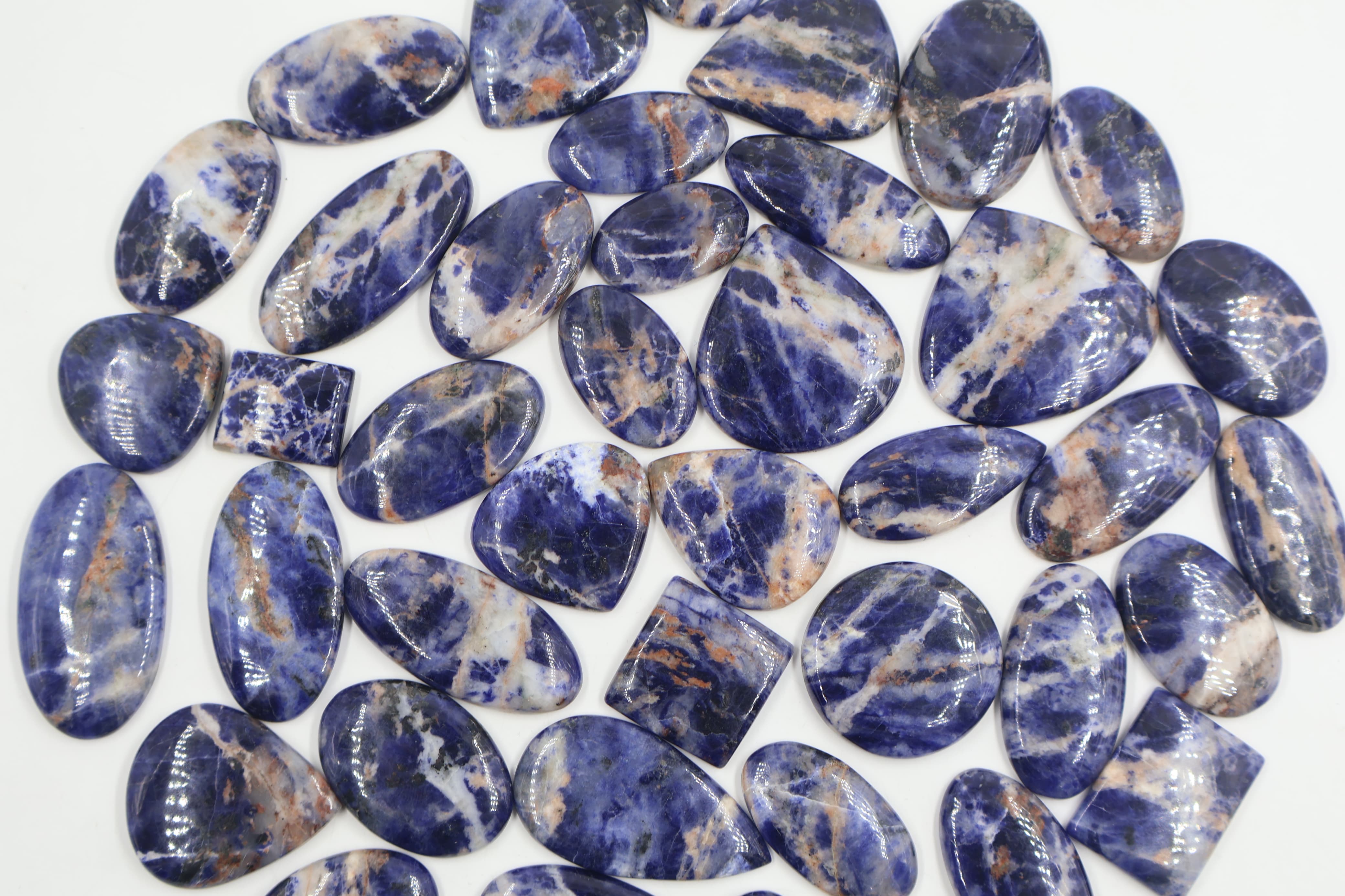 Natural Sodolite Mix Shape -Size Gemstone (Cabochon )  Sodolite 