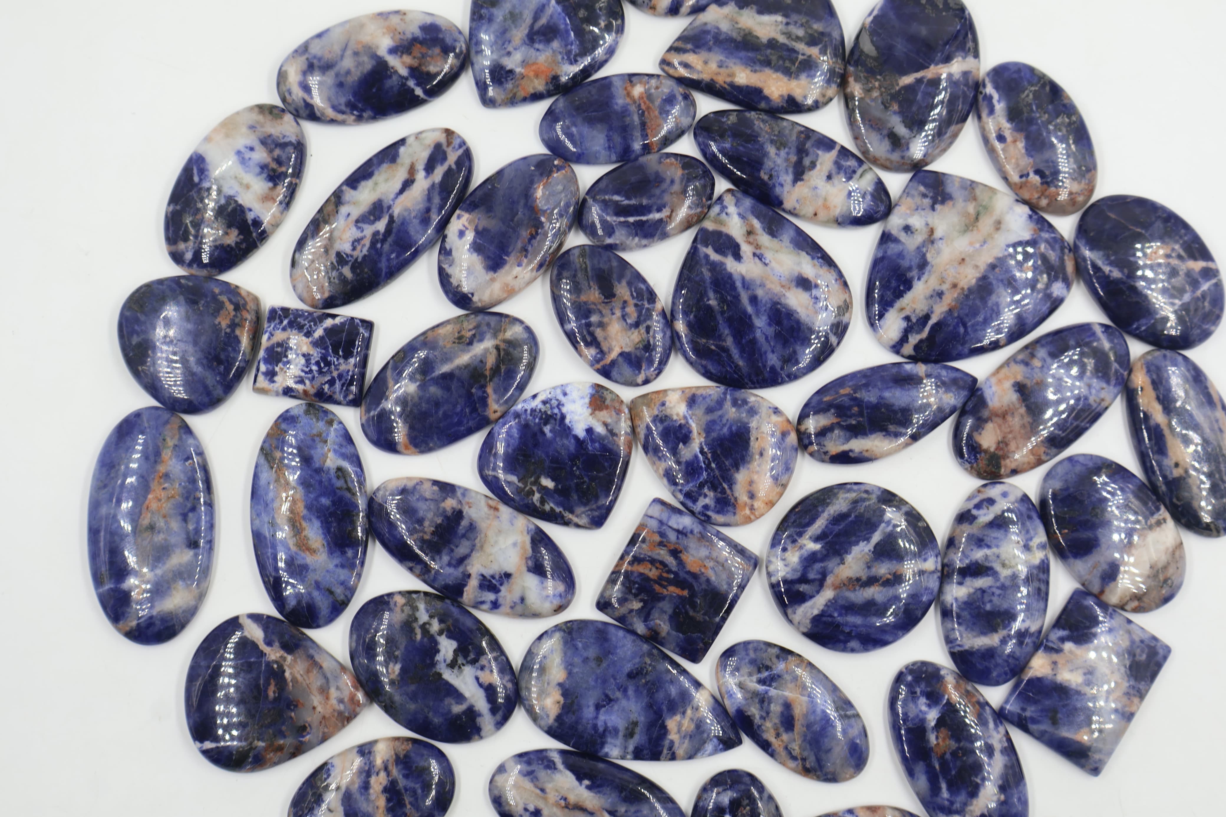 Natural Sodolite Mix Shape -Size Gemstone (Cabochon )  Sodolite 