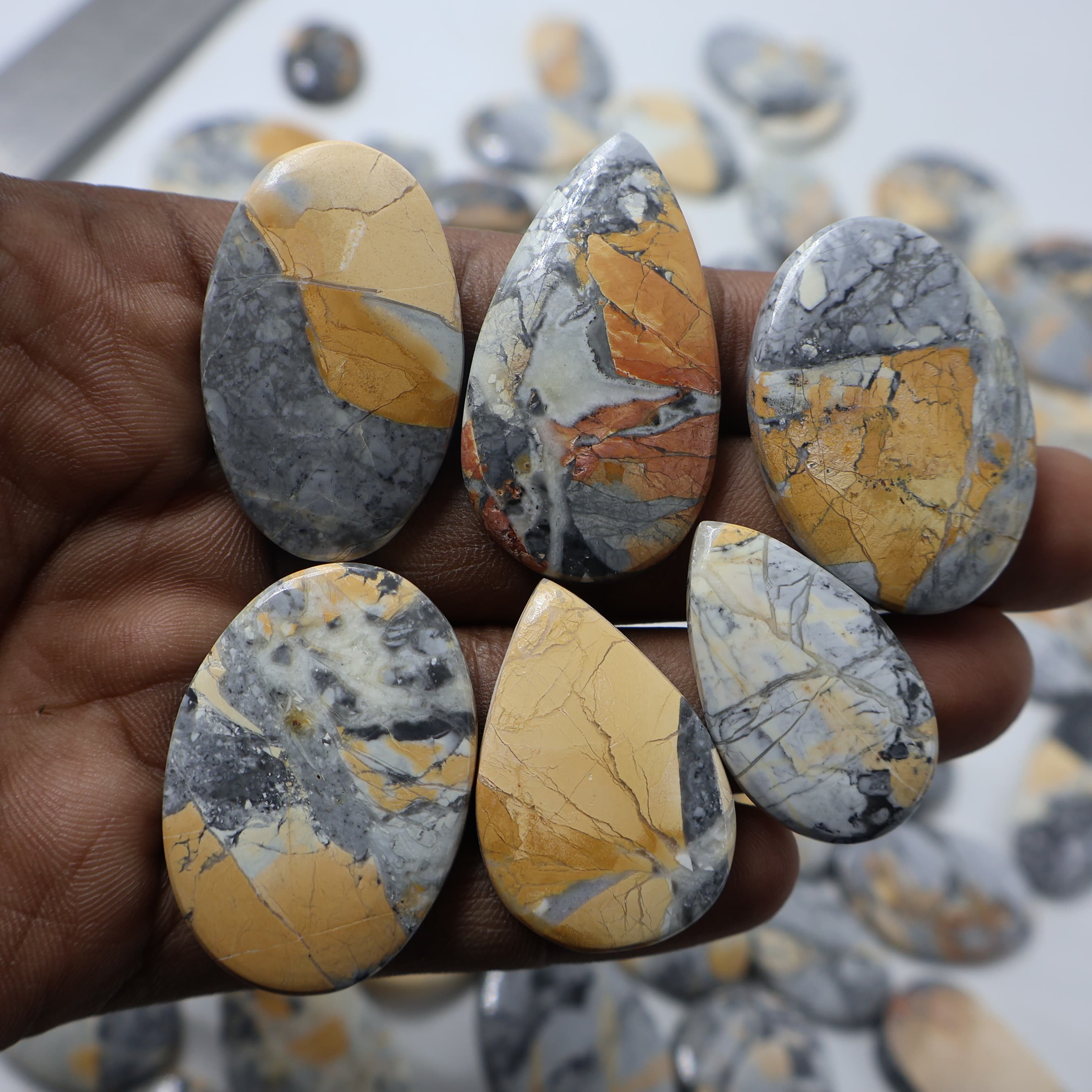 Natural Buy Maligano Jasper  Mix Shape -Size Gemstone (Cabochon )  Maligano Jasper