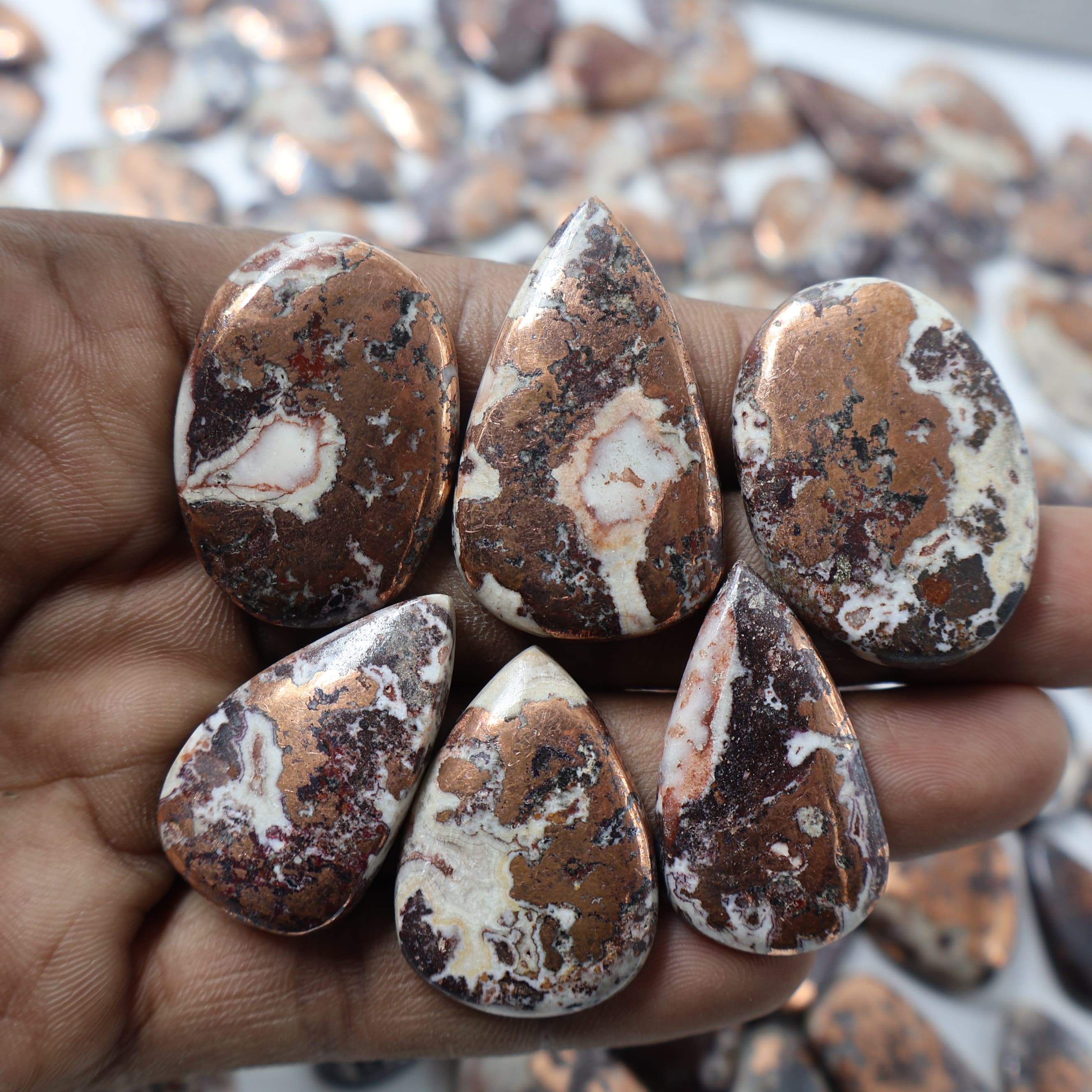 Natural Buy Native Copper Mix Shape -Size Gemstone (Cabochon )  Native Copper