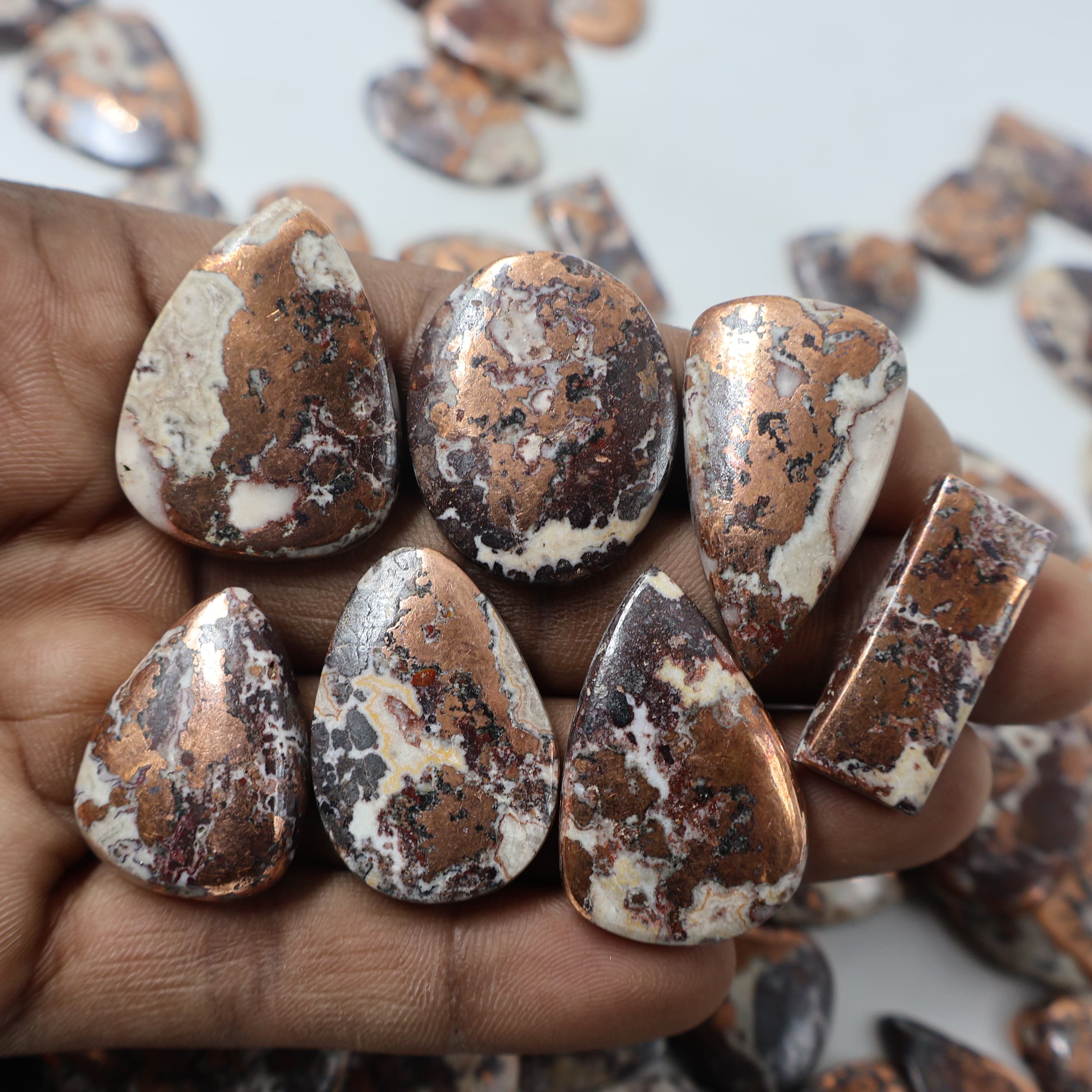 Natural Buy Native Copper Mix Shape -Size Gemstone (Cabochon )  Native Copper
