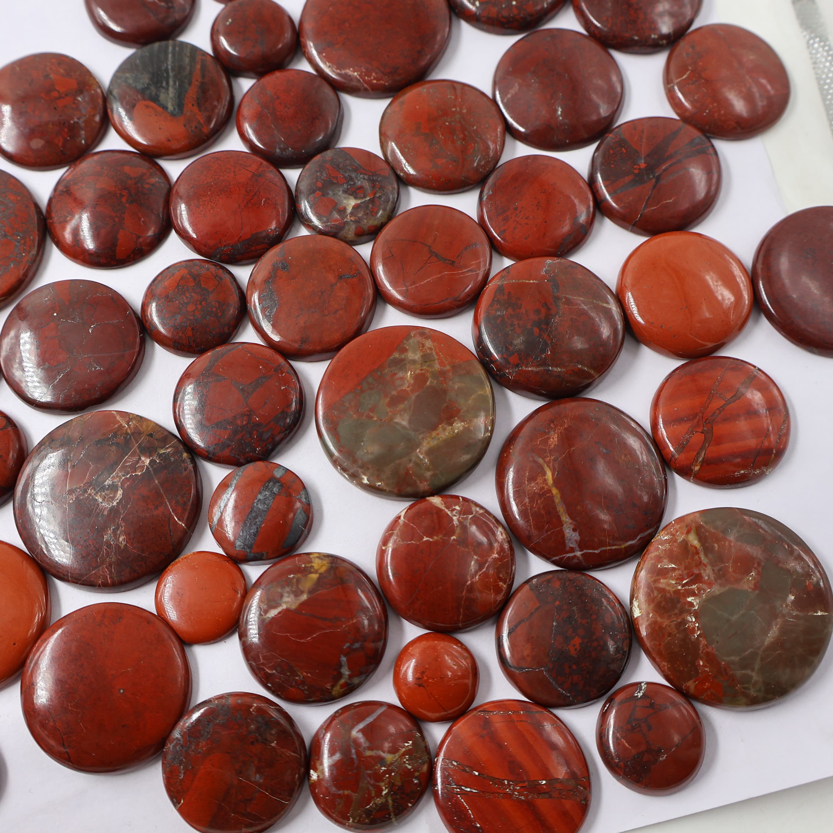 Natural Red Jasper Round Shape -Size Gemstone (Cabochon )  Red Jasper 