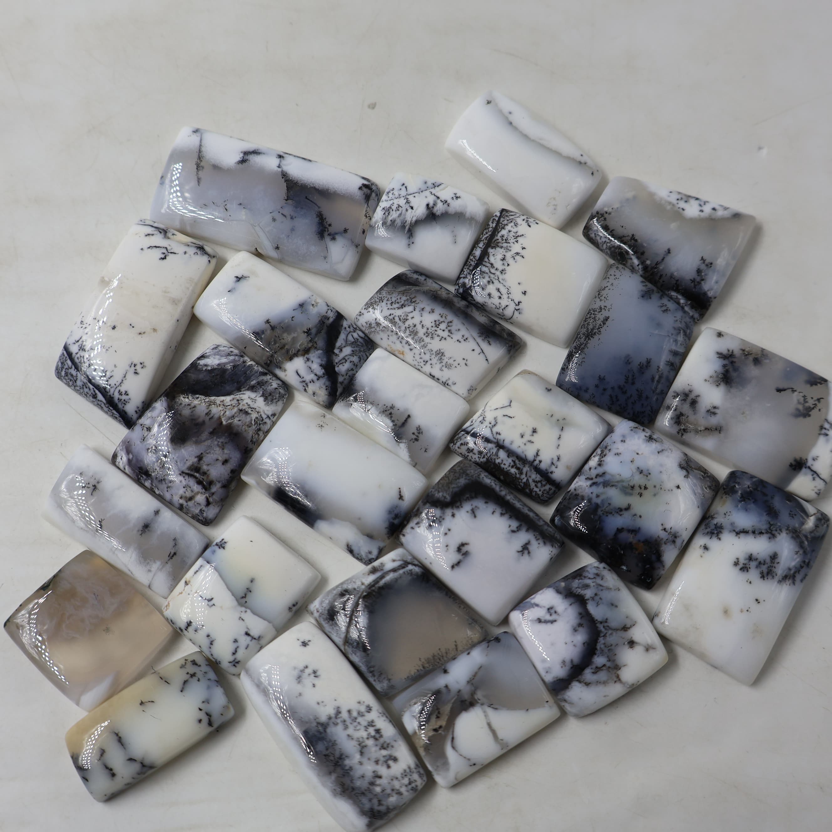 Natural Dendrite Opal Square Shape -Size Gemstone (Cabochon ) Dendrite Opal