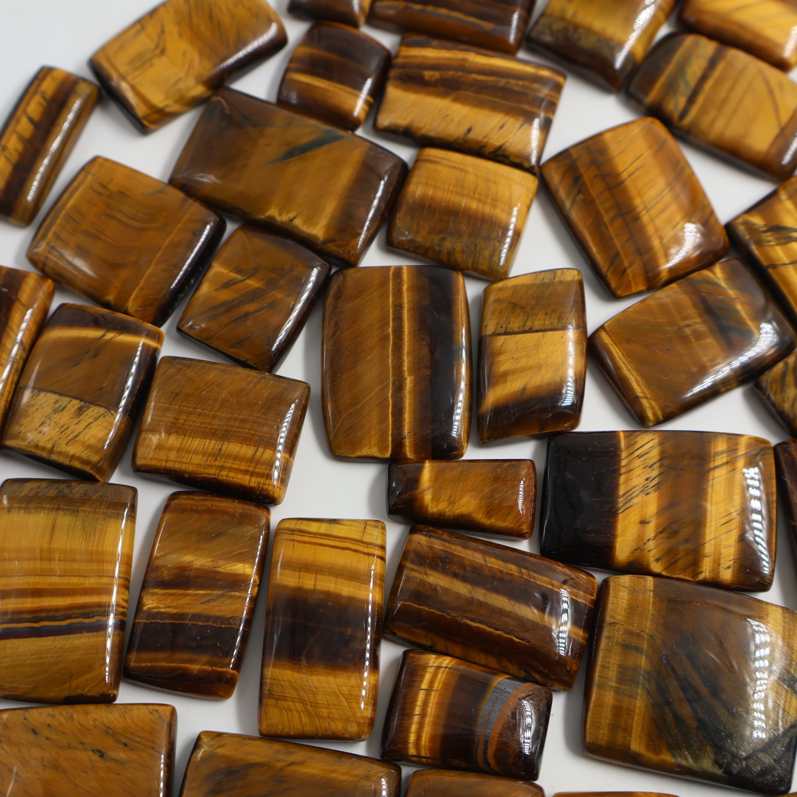 Natural Tiger Eye  Square Shape -Size Gemstone (Cabochon ) Tiger Eye
