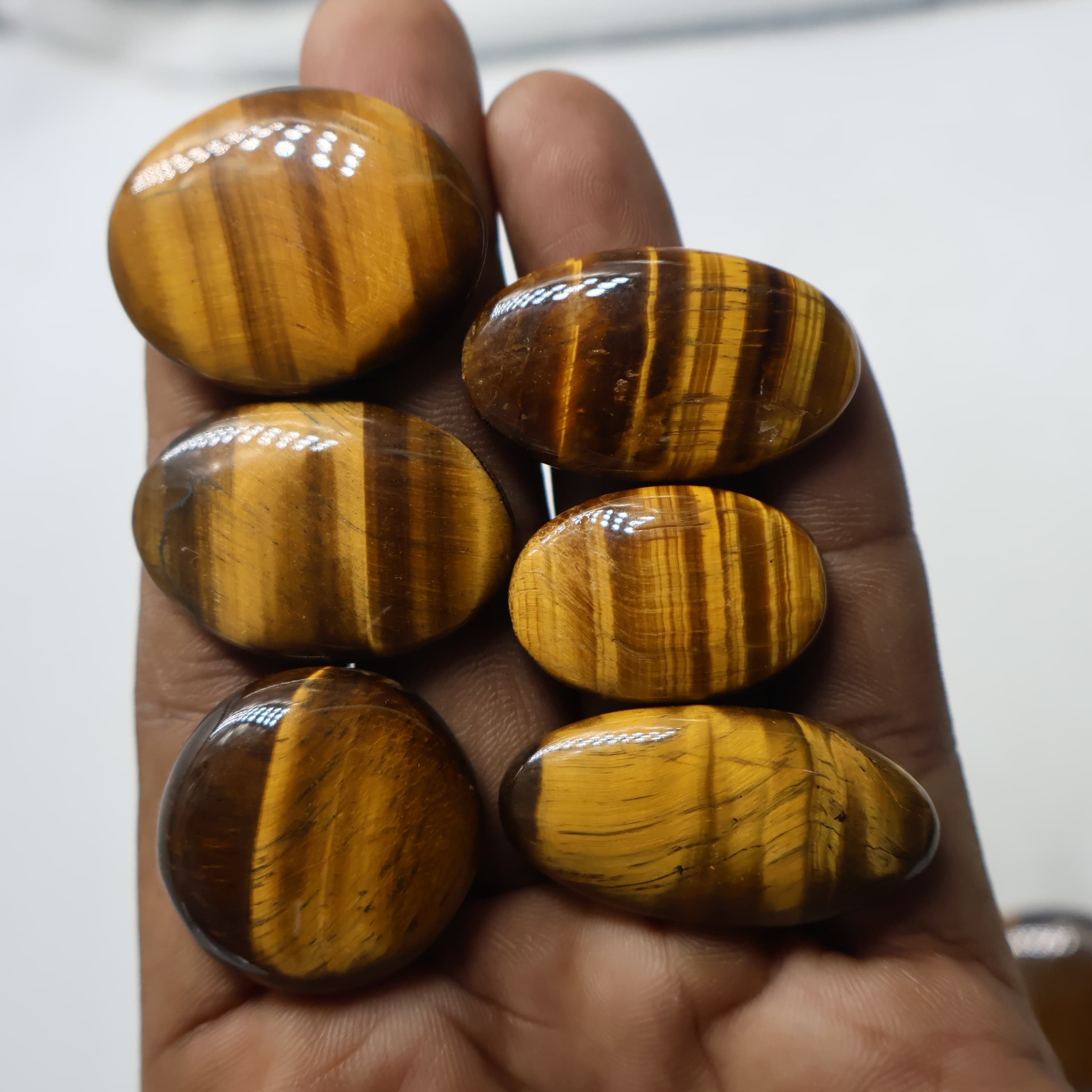 Natural Tiger Eye  Oval Shape -Size Gemstone (Cabochon ) Tiger Eye
