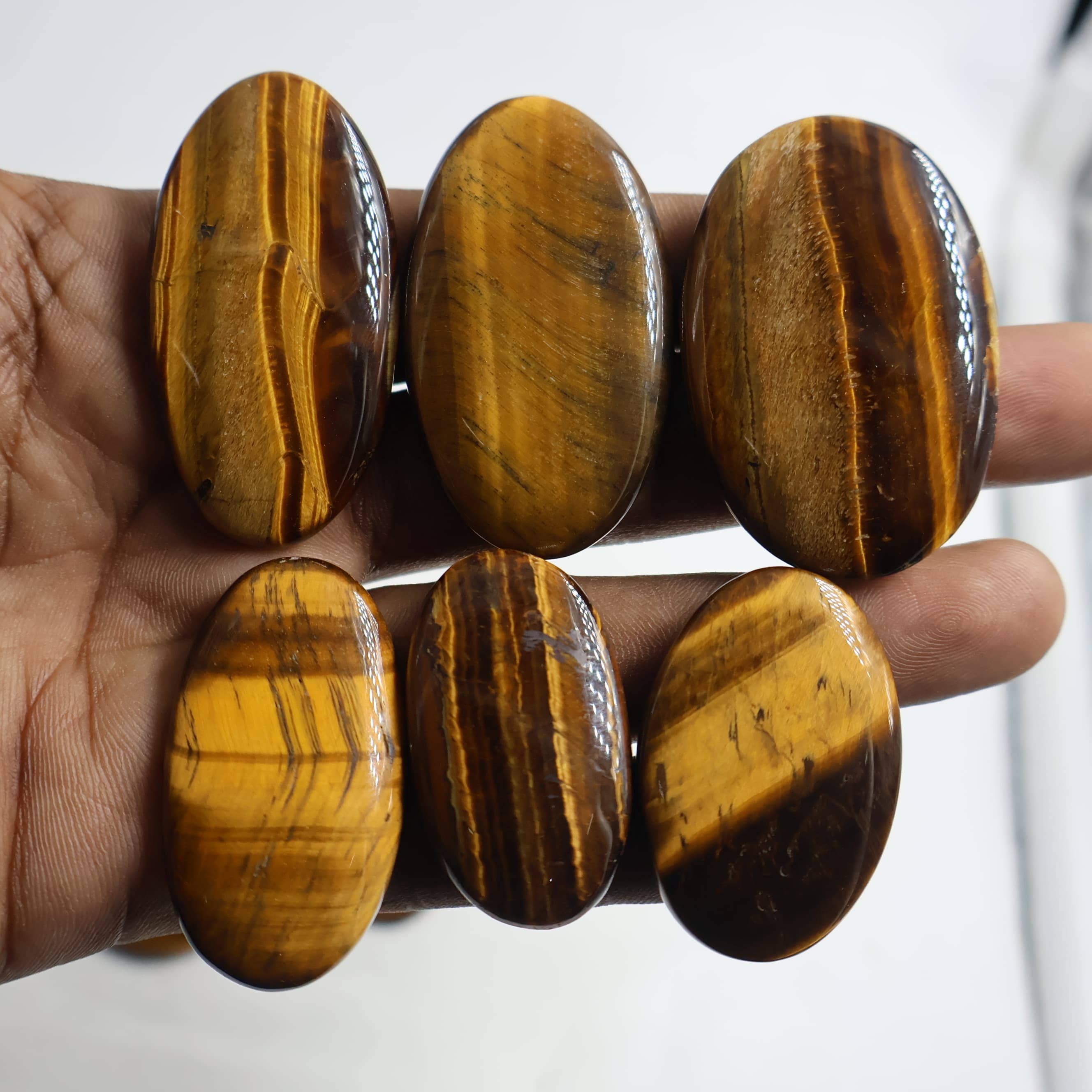 Natural Tiger Eye  Oval Shape -Size Gemstone (Cabochon ) Tiger Eye