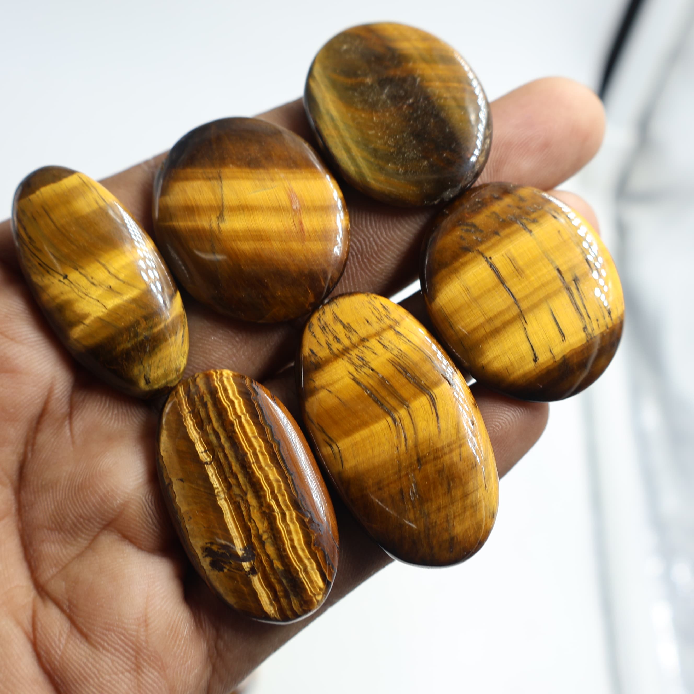 Natural Tiger Eye  Oval Shape -Size Gemstone (Cabochon ) Tiger Eye