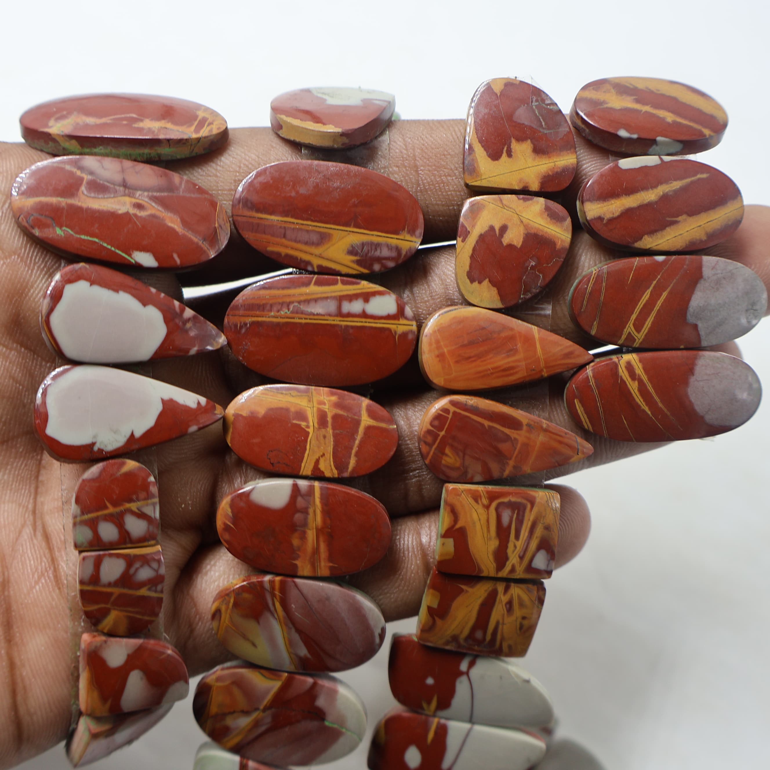 Natural Nooreena Jasper Pair Mix  -Size Gemstone (Cabochon ) Tiger Eye