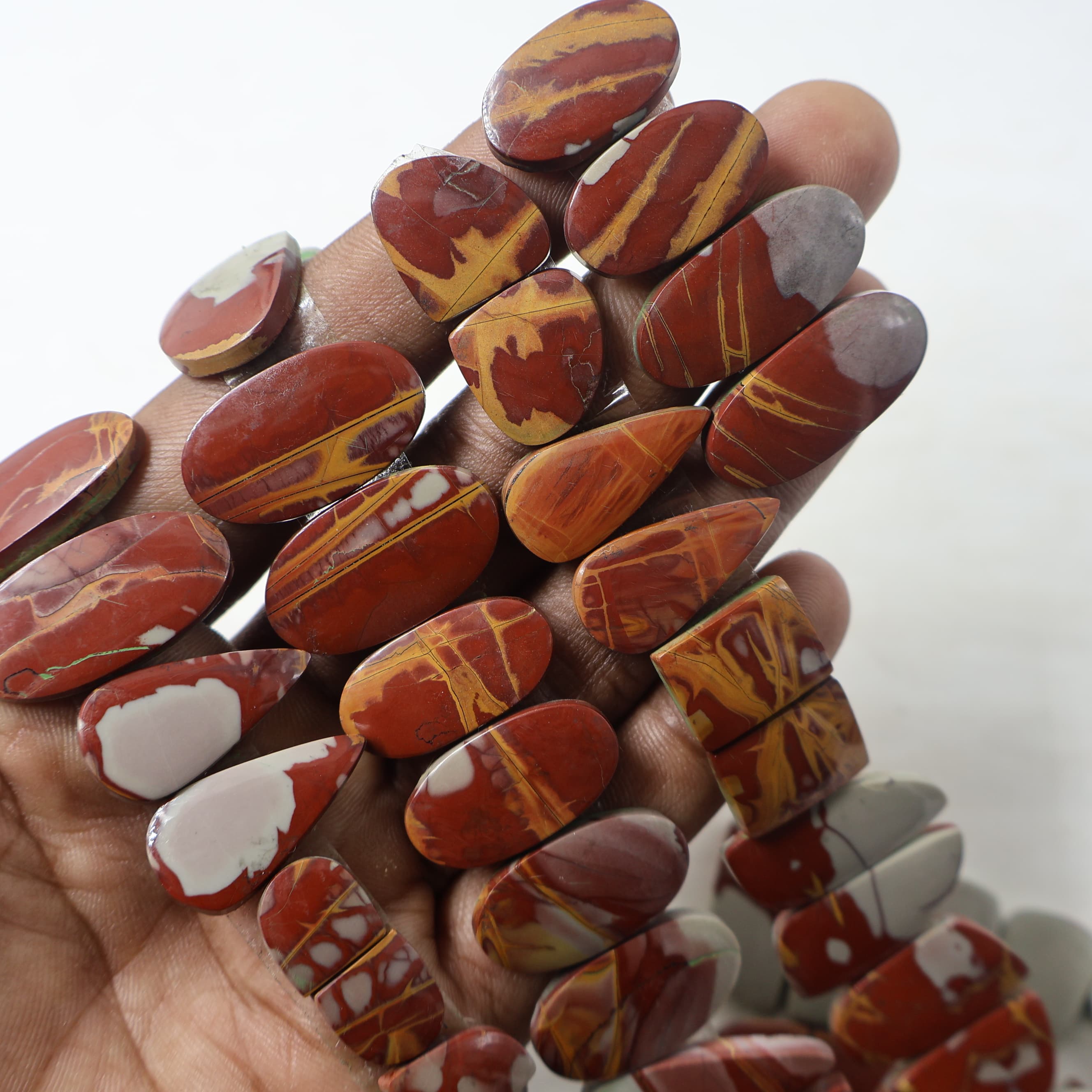 Natural Nooreena Jasper Pair Mix  -Size Gemstone (Cabochon ) Tiger Eye