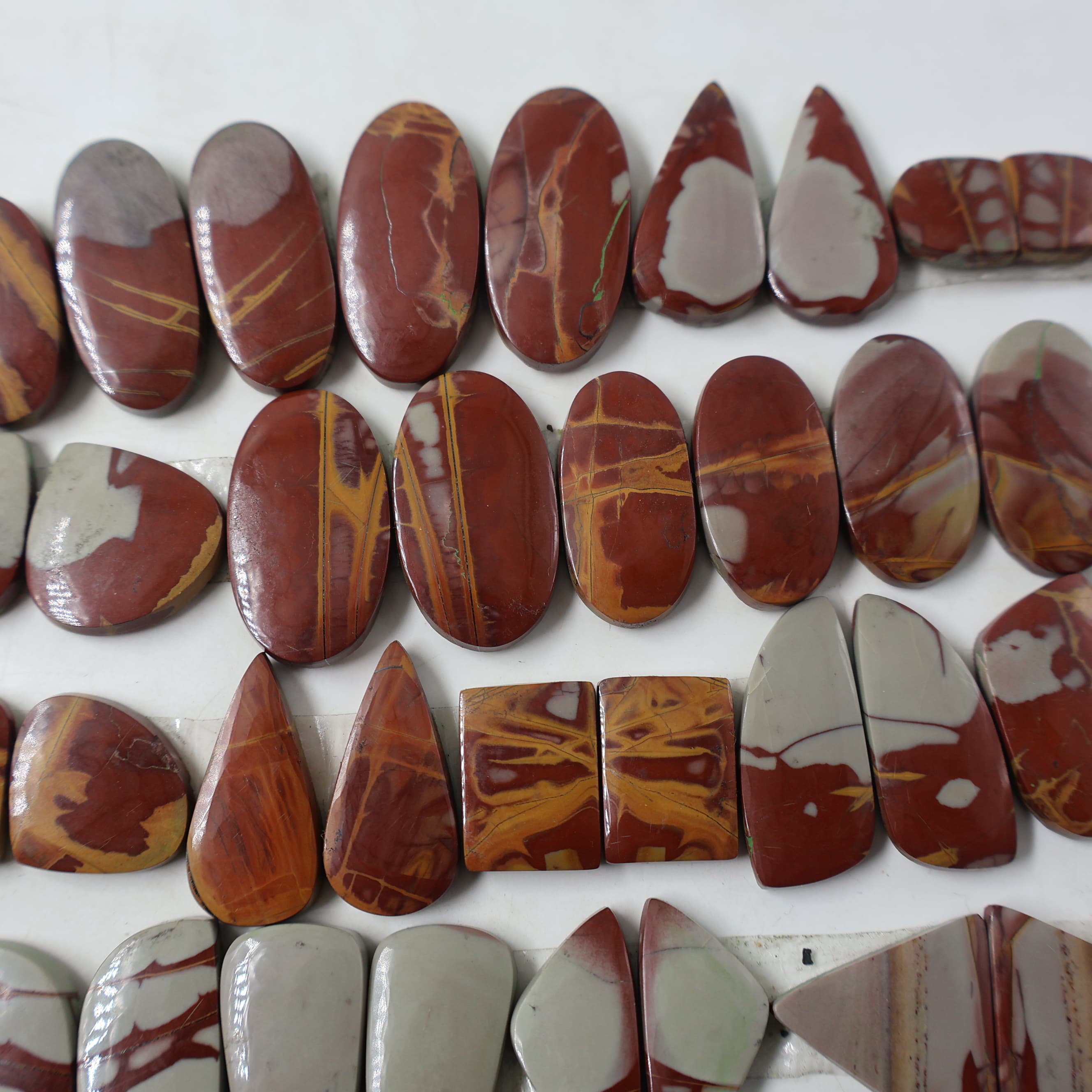 Natural Nooreena Jasper Pair Mix  -Size Gemstone (Cabochon ) Tiger Eye