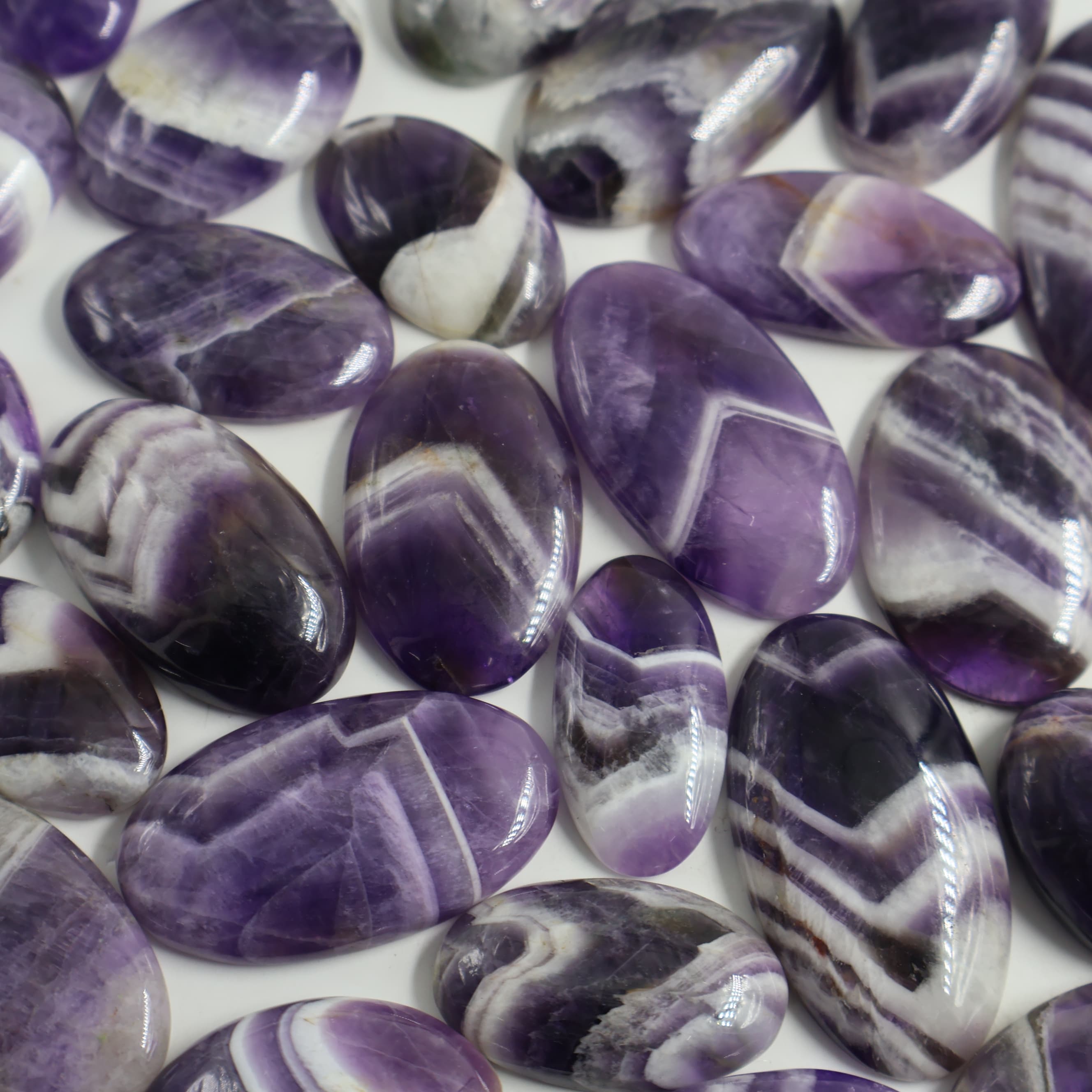 Natural Amethyst Lace  Mix  -Size Gemstone (Cabochon )  Amethyst Lace