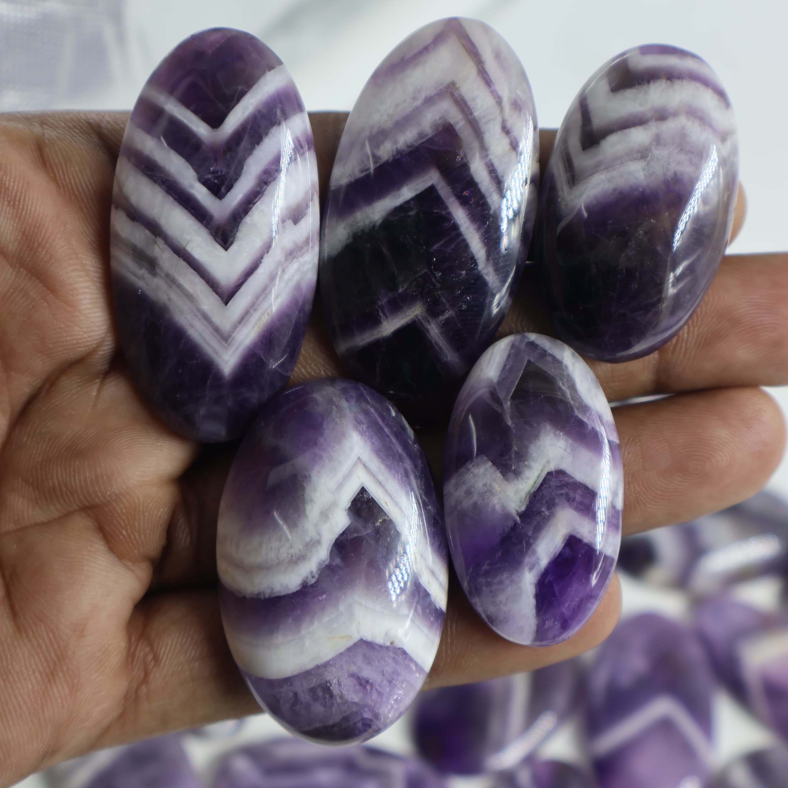 Natural Amethyst Lace  Mix  -Size Gemstone (Cabochon )  Amethyst Lace