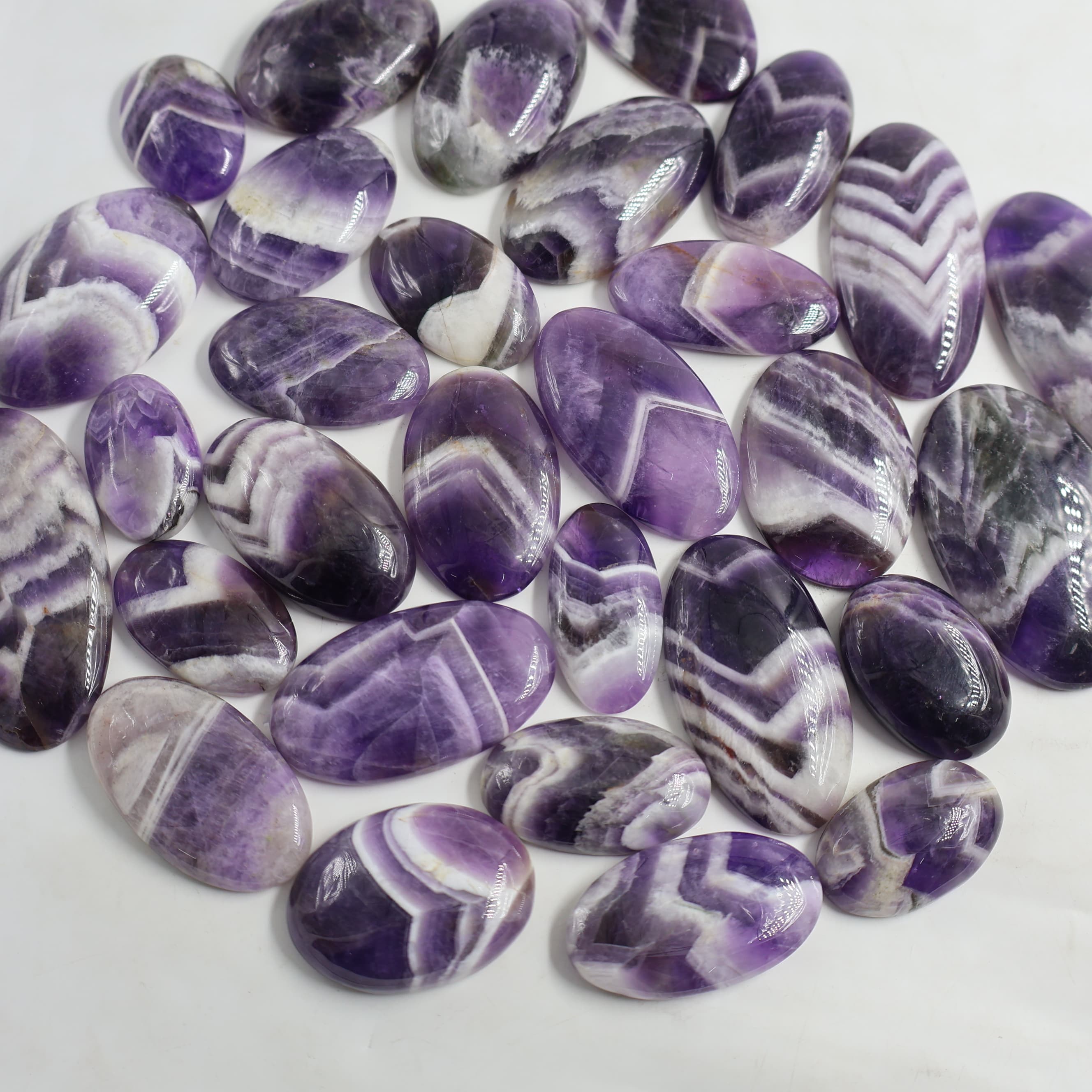 Natural Amethyst Lace  Mix  -Size Gemstone (Cabochon )  Amethyst Lace