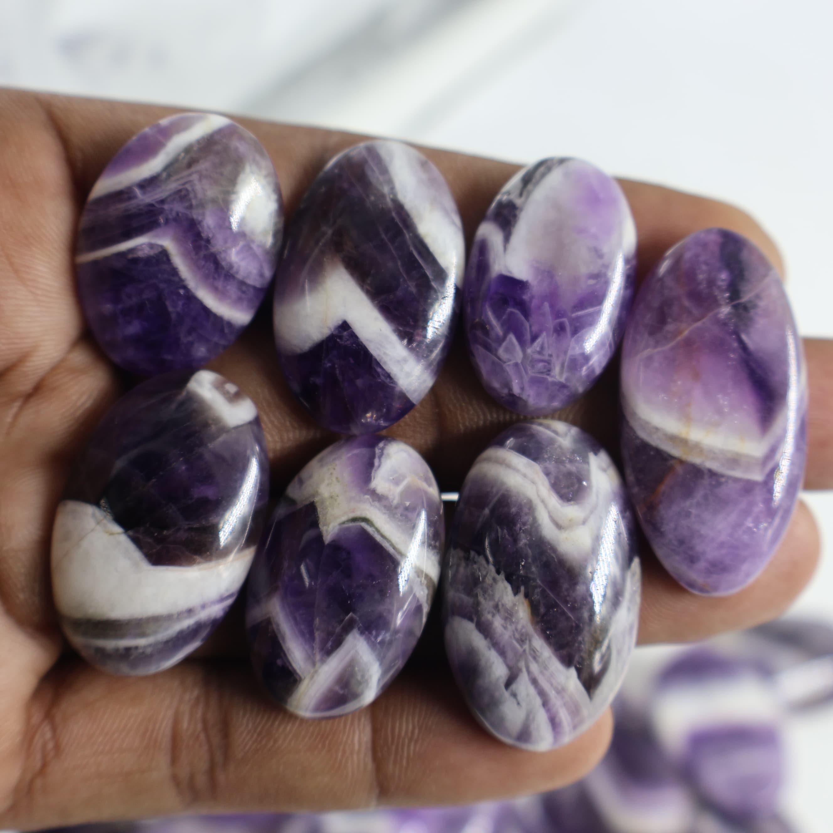 Natural Amethyst Lace  Mix  -Size Gemstone (Cabochon )  Amethyst Lace
