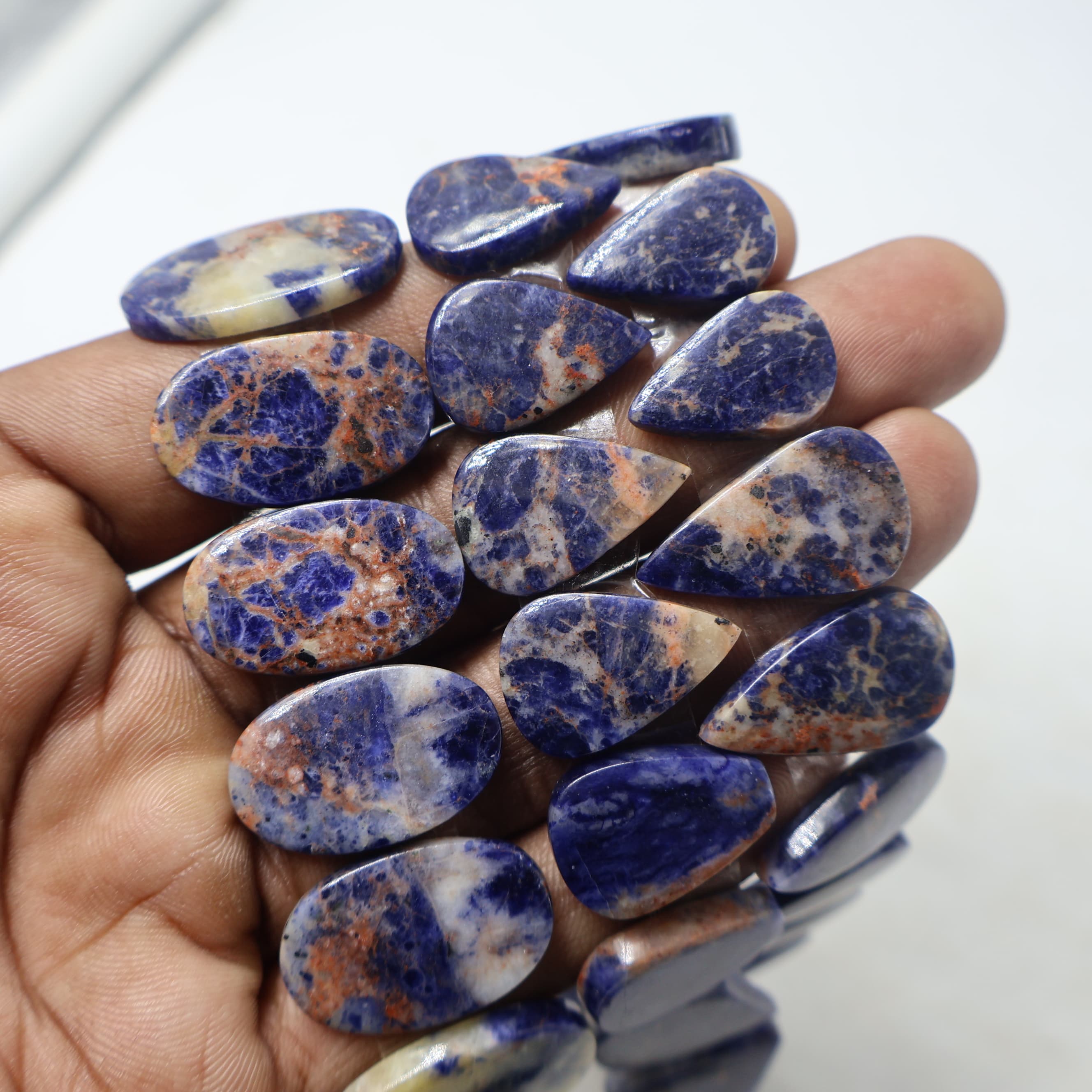 Natural Sodolite Pair Mix  -Size Gemstone (Cabochon ) Sodolite   