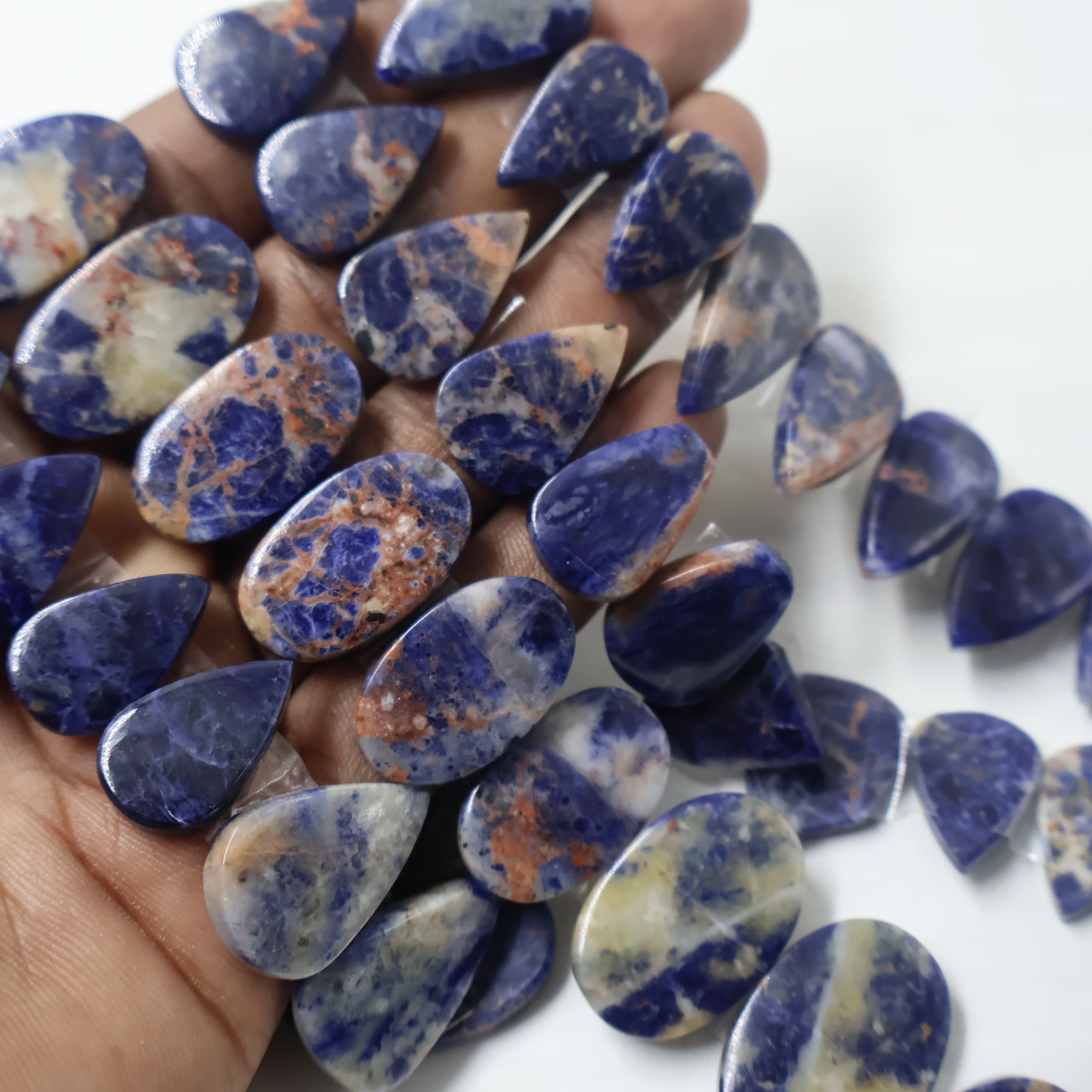 Natural Sodolite Pair Mix  -Size Gemstone (Cabochon ) Sodolite   