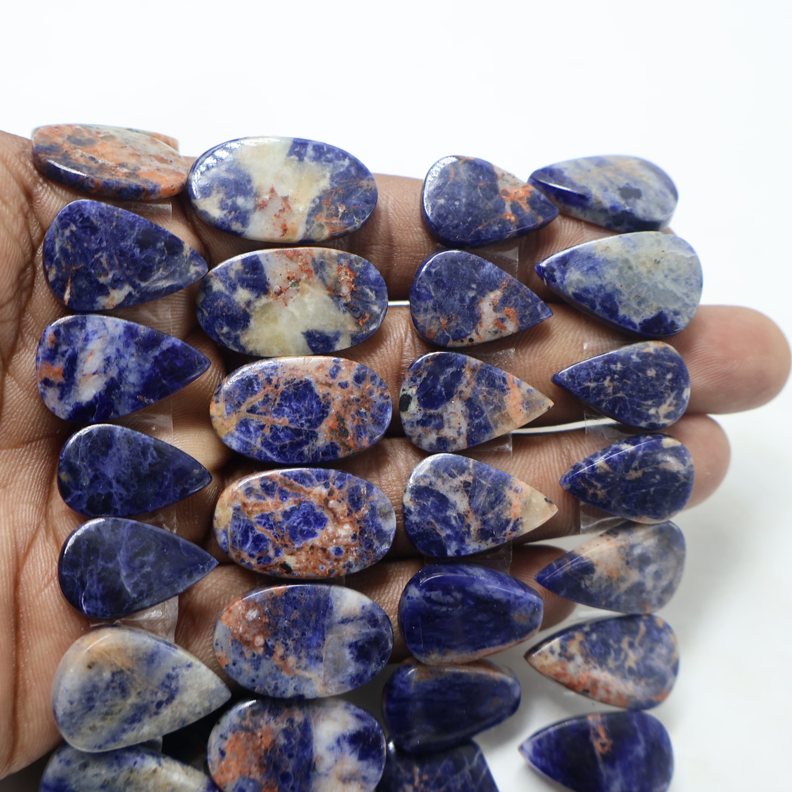 Natural Sodolite Pair Mix  -Size Gemstone (Cabochon ) Sodolite   