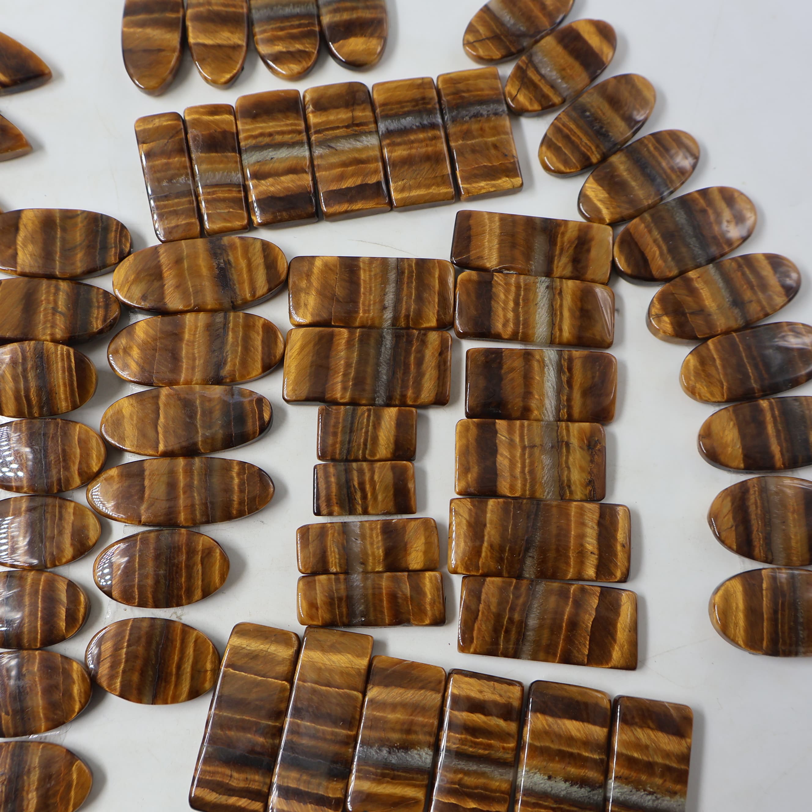 Natural Tiger eye  Pair Mix  -Size Gemstone (Cabochon ) Tiger eye  