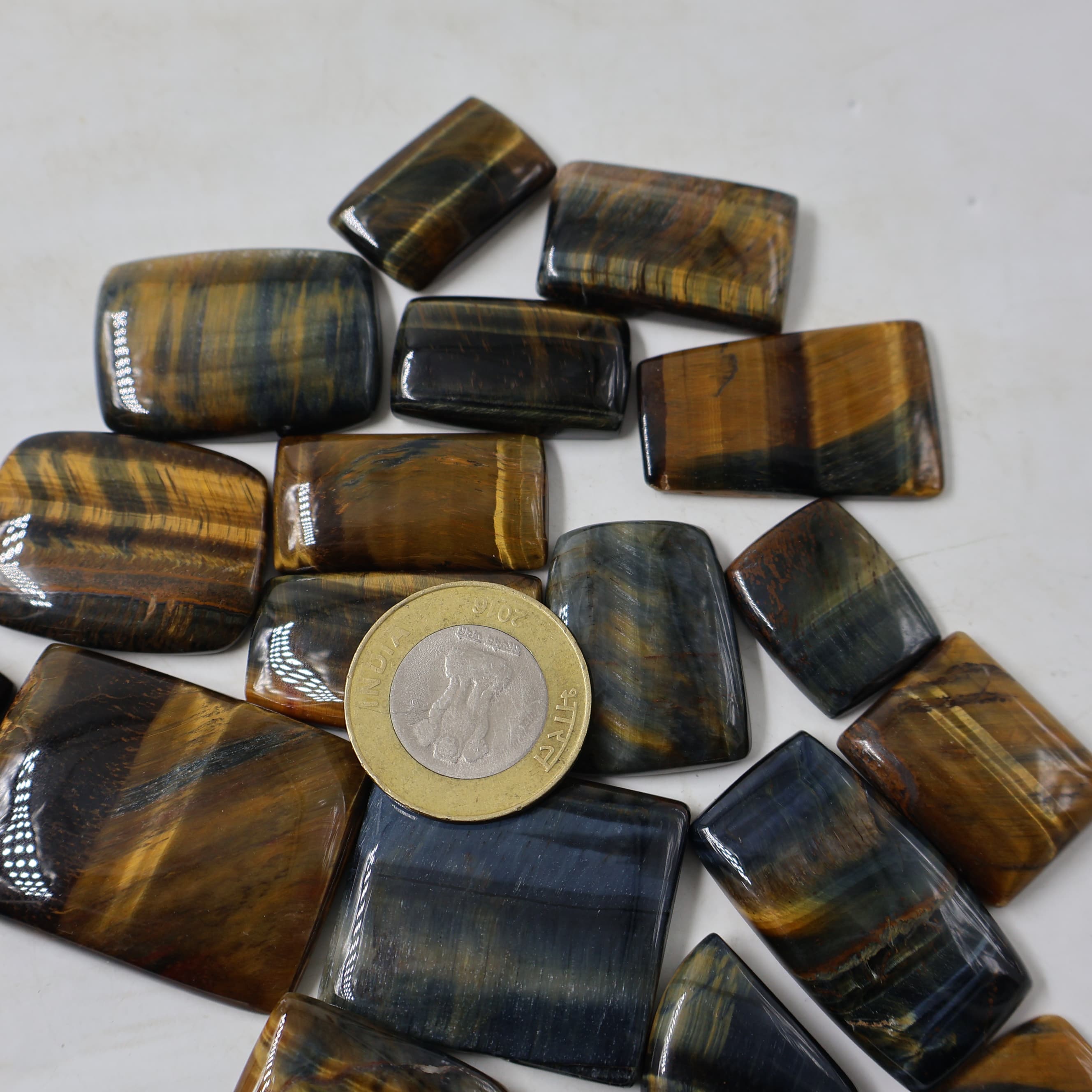 Natural Multi Tiger eye Mix  -Size Gemstone (Cabochon ) Multi Tiger eye  