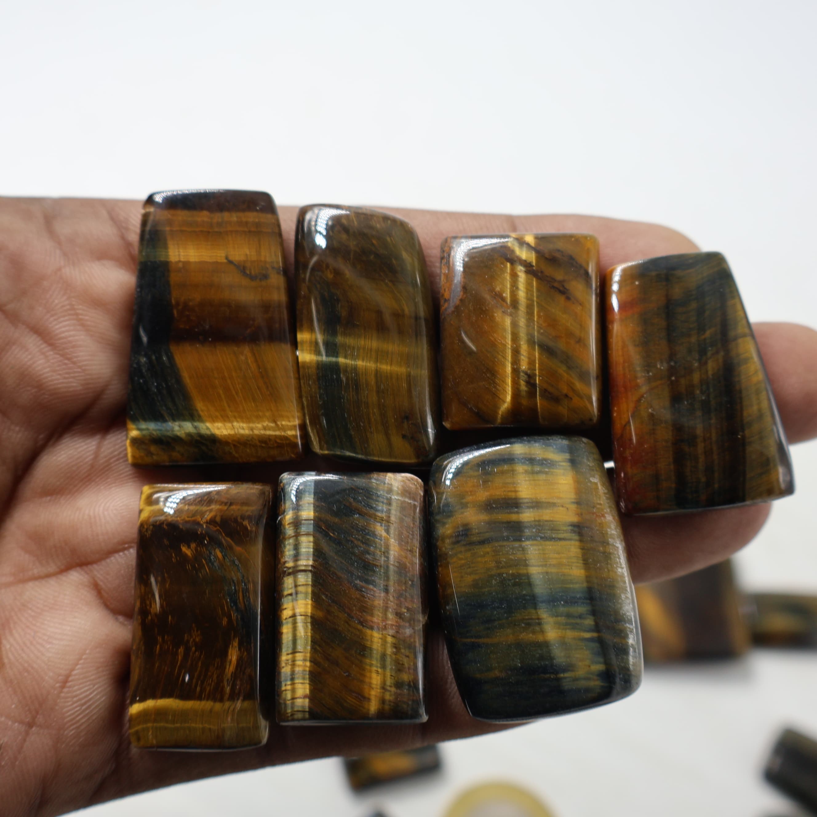 Natural Multi Tiger eye Mix  -Size Gemstone (Cabochon ) Multi Tiger eye  