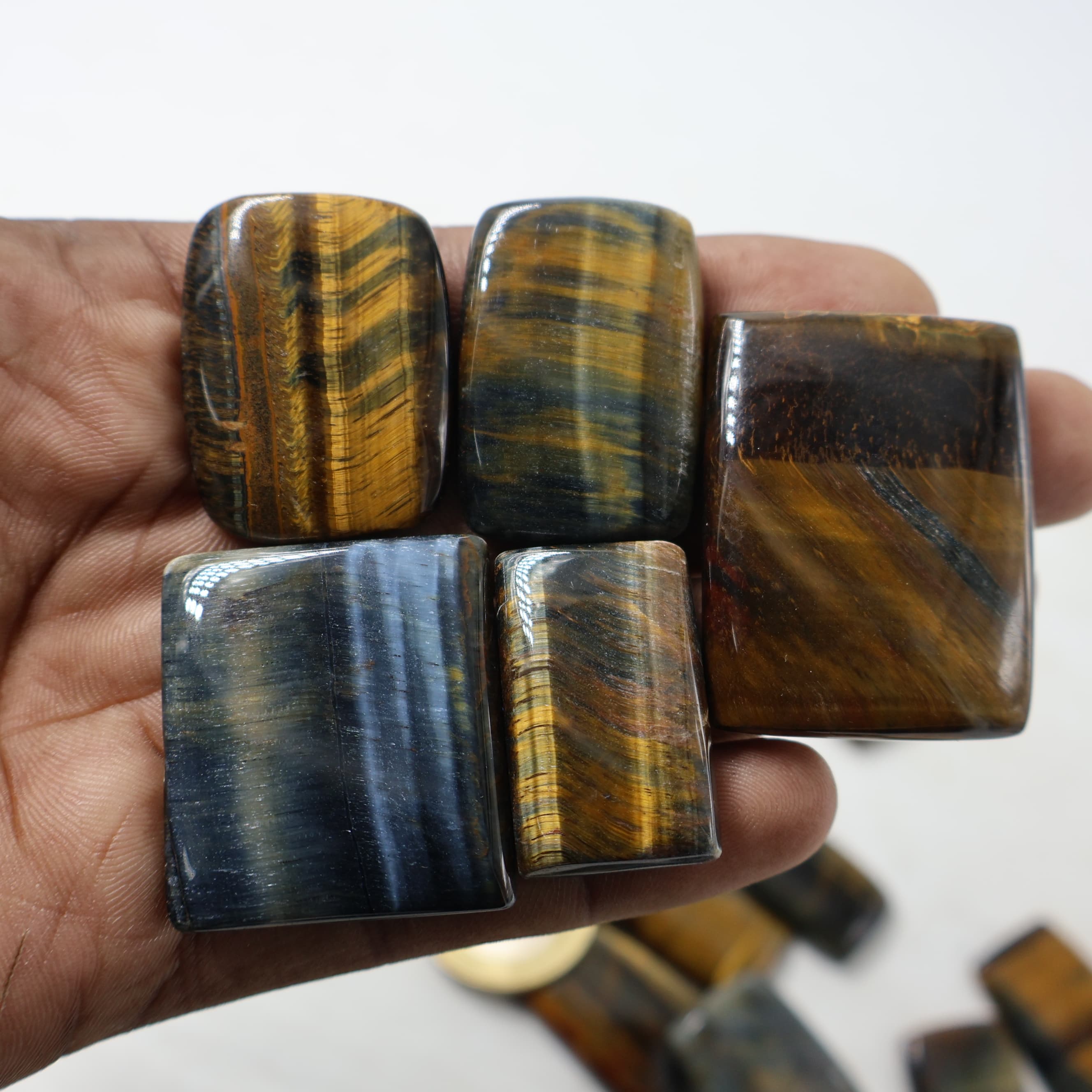 Natural Multi Tiger eye Mix  -Size Gemstone (Cabochon ) Multi Tiger eye  