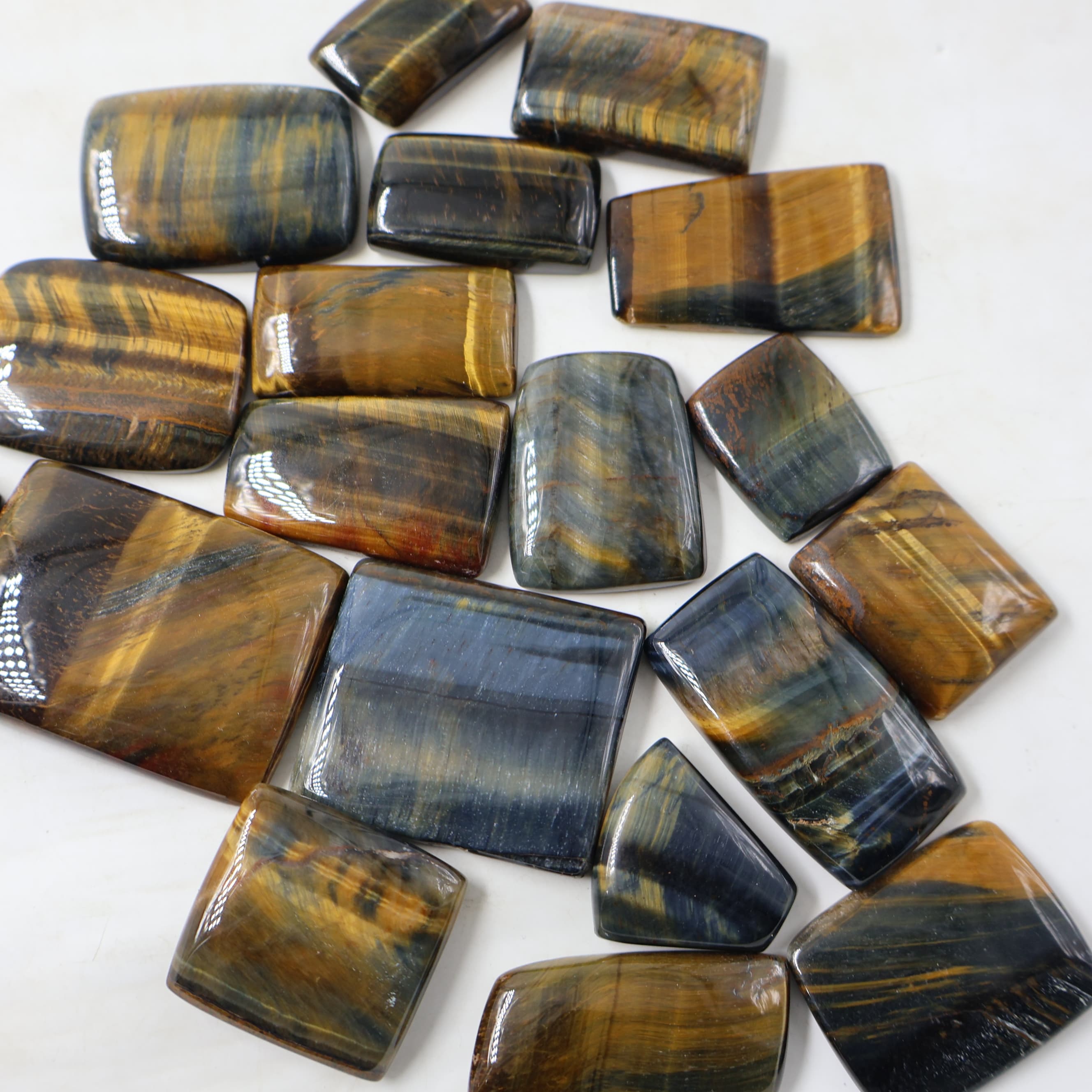 Natural Multi Tiger eye Mix  -Size Gemstone (Cabochon ) Multi Tiger eye  