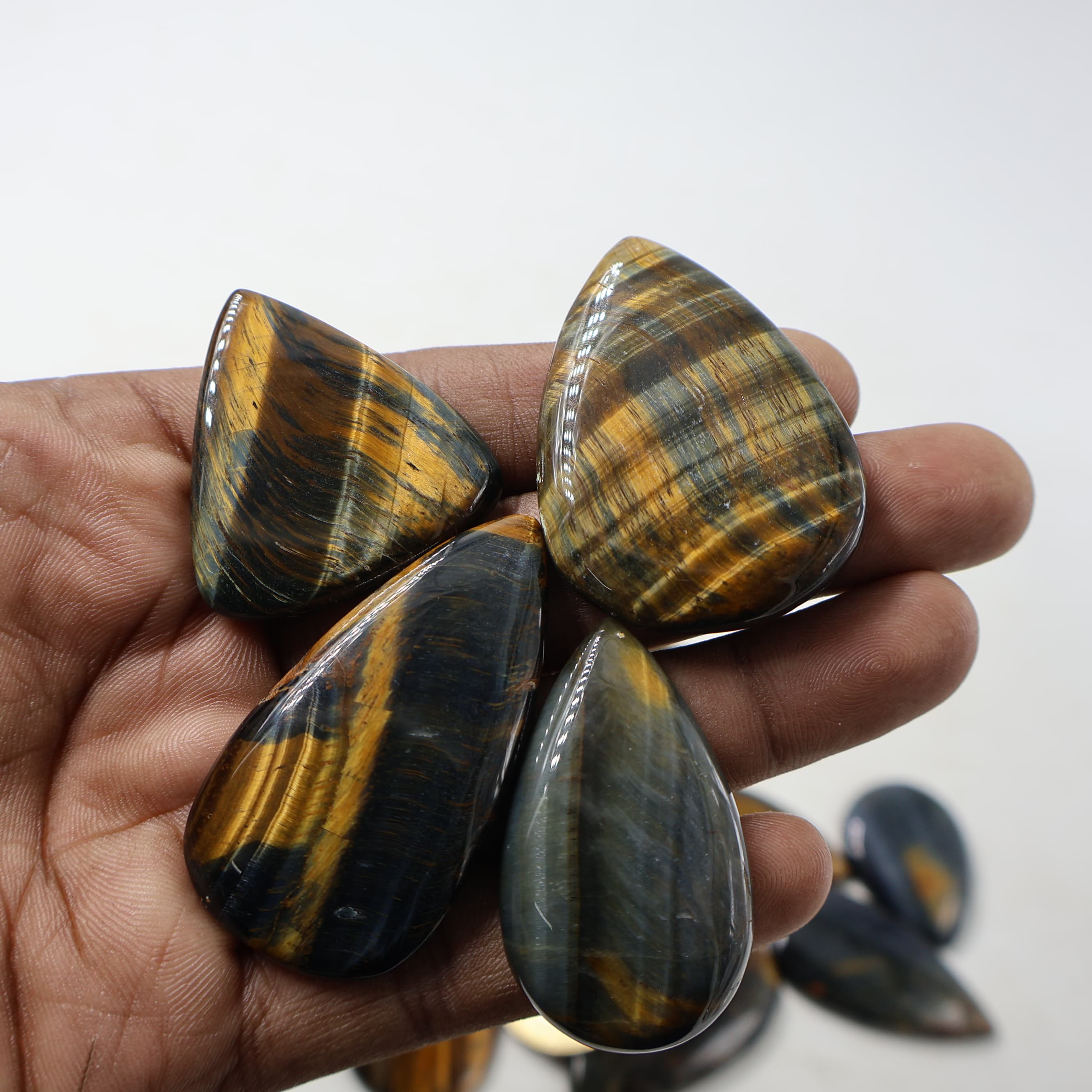 Natural Multi Tiger eye Oval -Size Gemstone (Cabochon ) Multi Tiger eye  