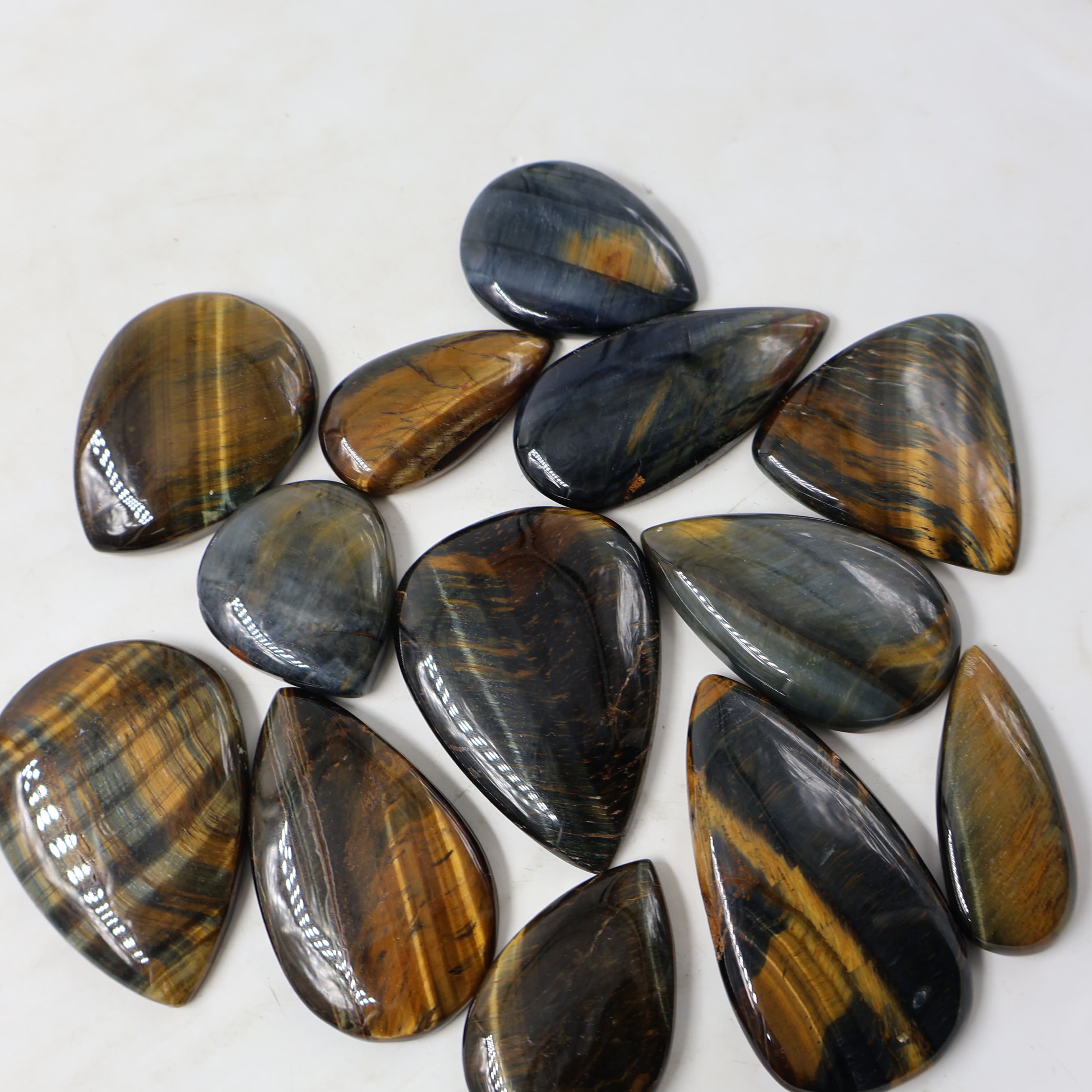 Natural Multi Tiger eye Oval -Size Gemstone (Cabochon ) Multi Tiger eye  