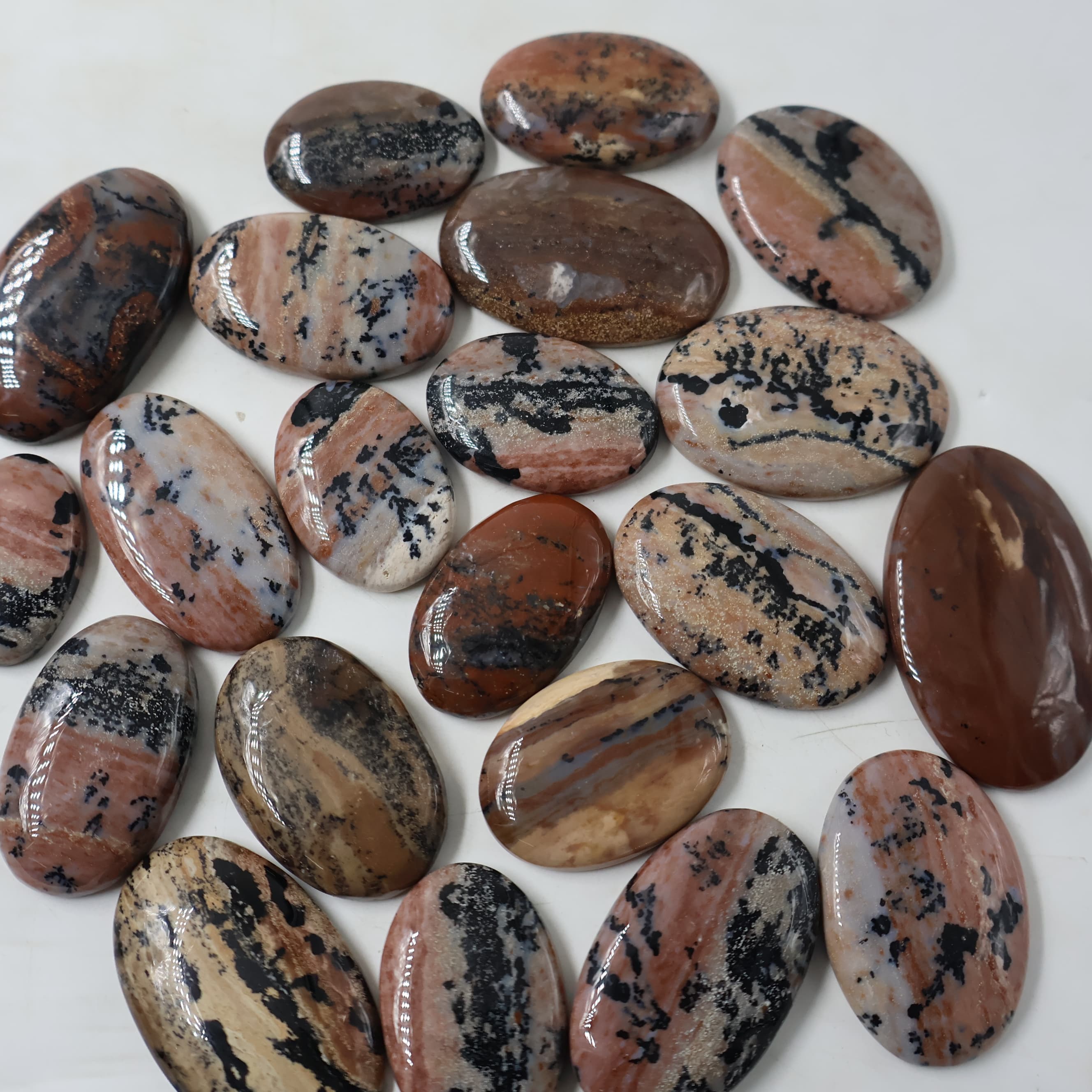 Natural Honey Dendrite Oval -Size Gemstone (Cabochon ) Honey Dendrite 